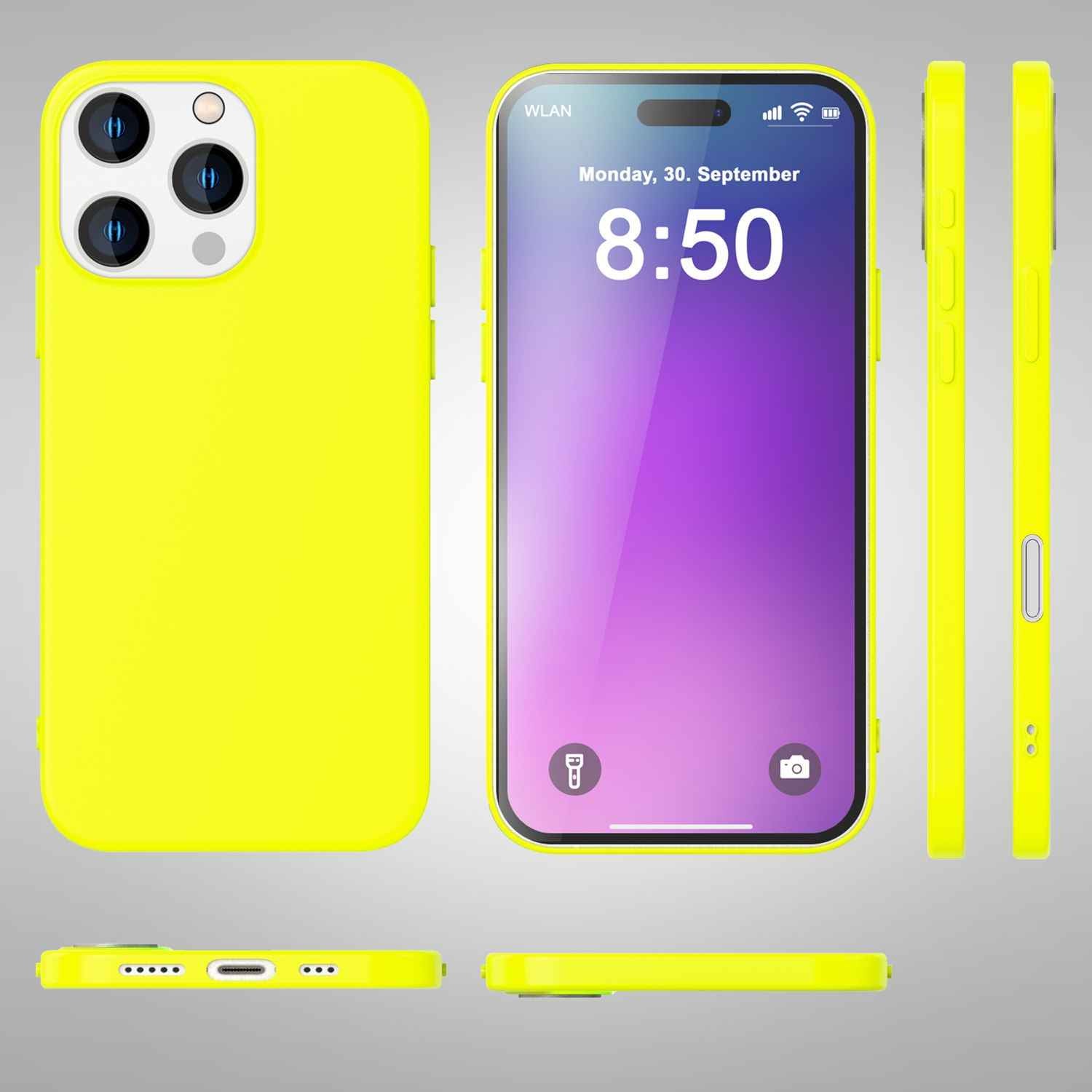 NALIA Bunte Neon Silikonhülle für iPhone 16 Pro Max, Hülle mit Intensiver Farbe, Rutschfeste Handyhülle Soft Case