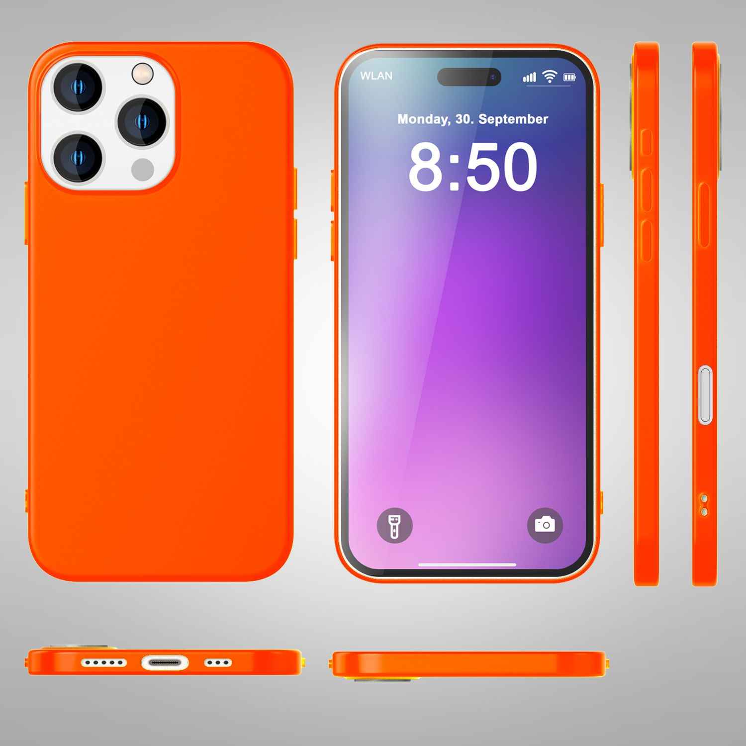 NALIA Bunte Neon Silikonhülle für iPhone 16 Pro Max, Hülle mit Intensiver Farbe, Rutschfeste Handyhülle Soft Case