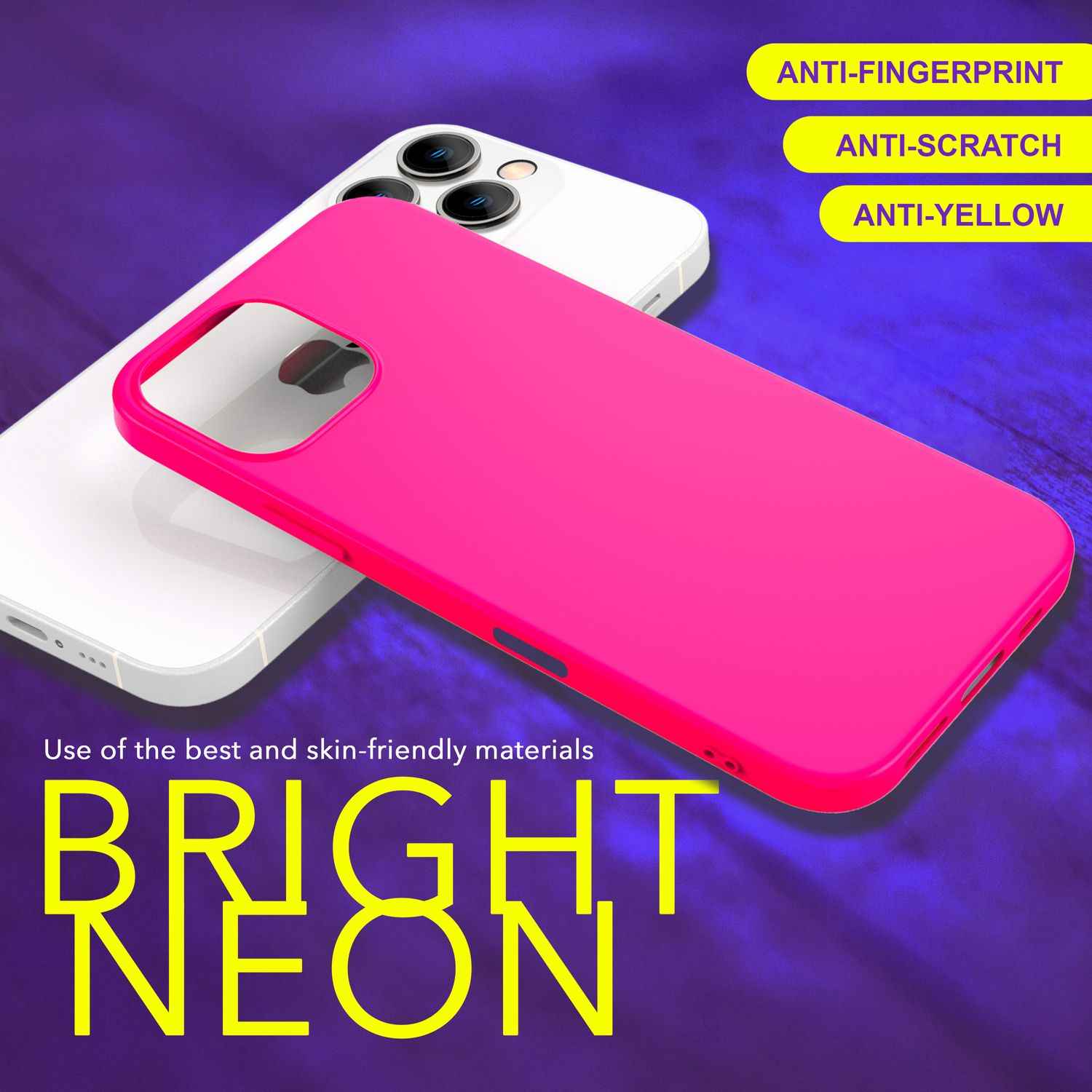 NALIA Bunte Neon Silikonhülle für iPhone 16 Pro Max, Hülle mit Intensiver Farbe, Rutschfeste Handyhülle Soft Case