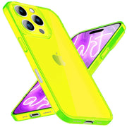 NALIA Klare Neon Hülle für iPhone 16 Pro, Durchsichtige Handyhülle in Bunt Leuchtender Farbe, Slim Silikon Hülle