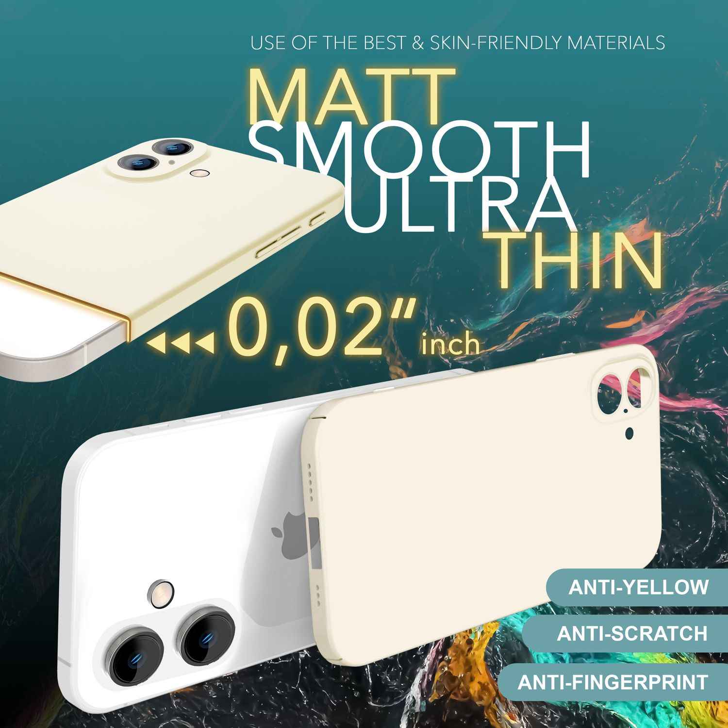 NALIA Ultra Dünne Harte Hülle für iPhone 16, Leichte Schlanke 0,5mm Handyhülle, Matte Rutschfeste Schutzhülle