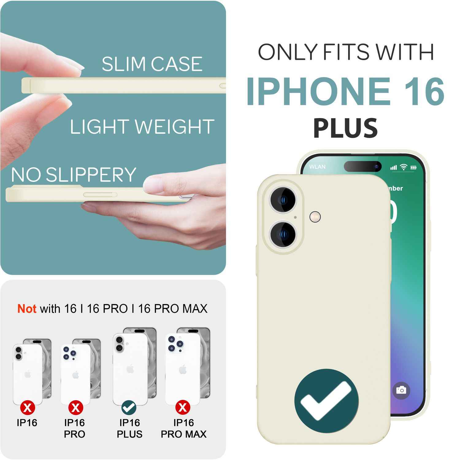 NALIA Ultra Dünne Harte Hülle für iPhone 16 Plus, Leichte Schlanke 0,5mm Handyhülle, Rutschfeste Schutzhülle