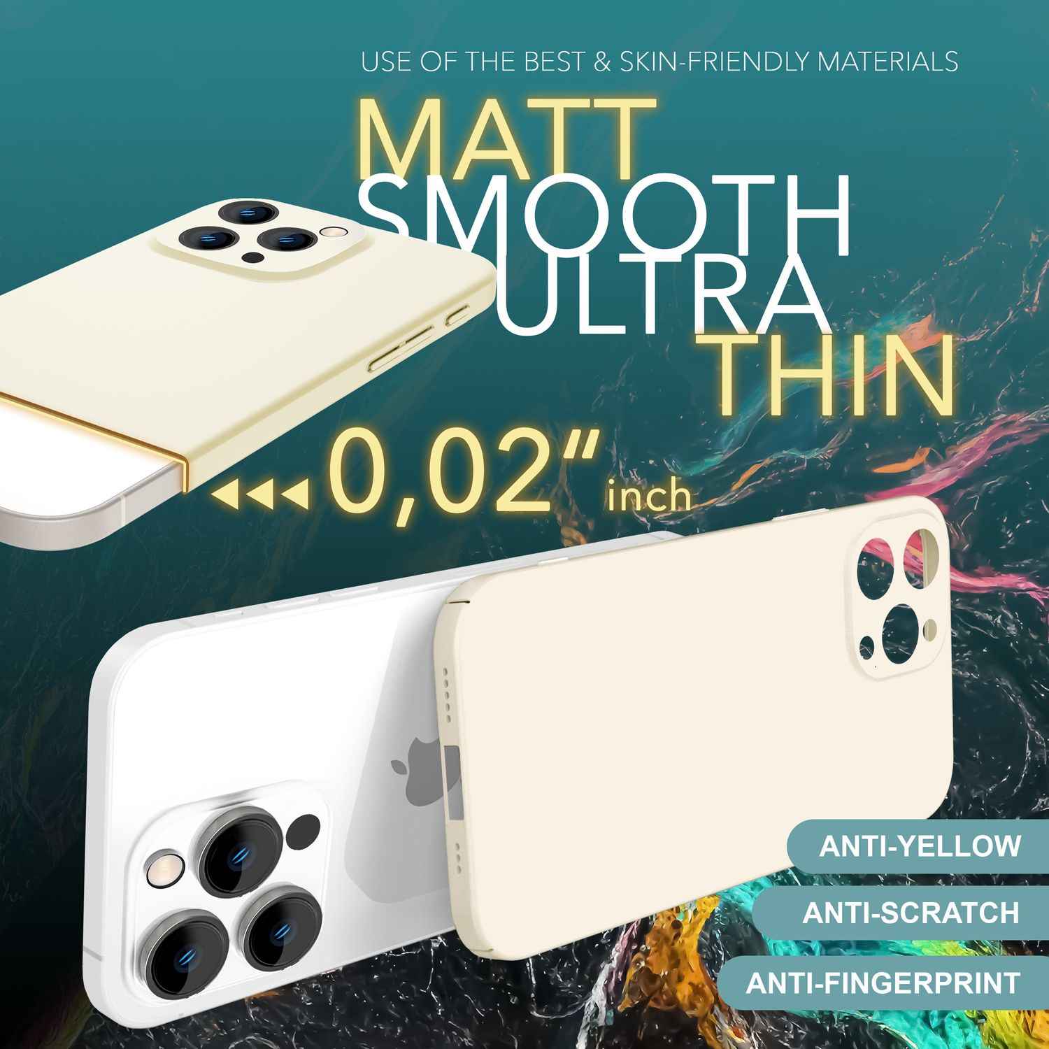 NALIA Ultra Dünne Harte Hülle für iPhone 16 Pro Max, Leicht Schlank 0,5mm Handyhülle, Rutschfeste Schutzhülle