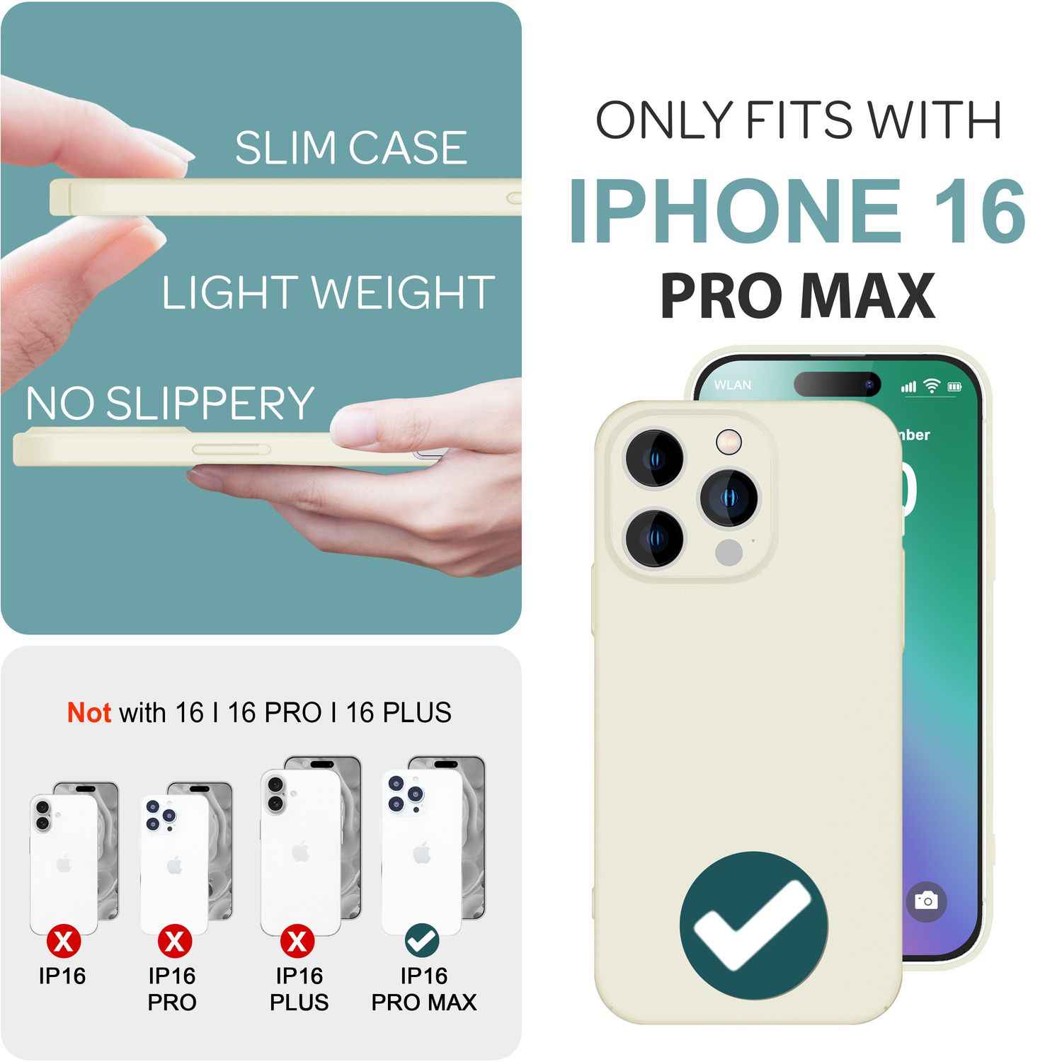 NALIA Ultra Dünne Harte Hülle für iPhone 16 Pro Max, Leicht Schlank 0,5mm Handyhülle, Rutschfeste Schutzhülle