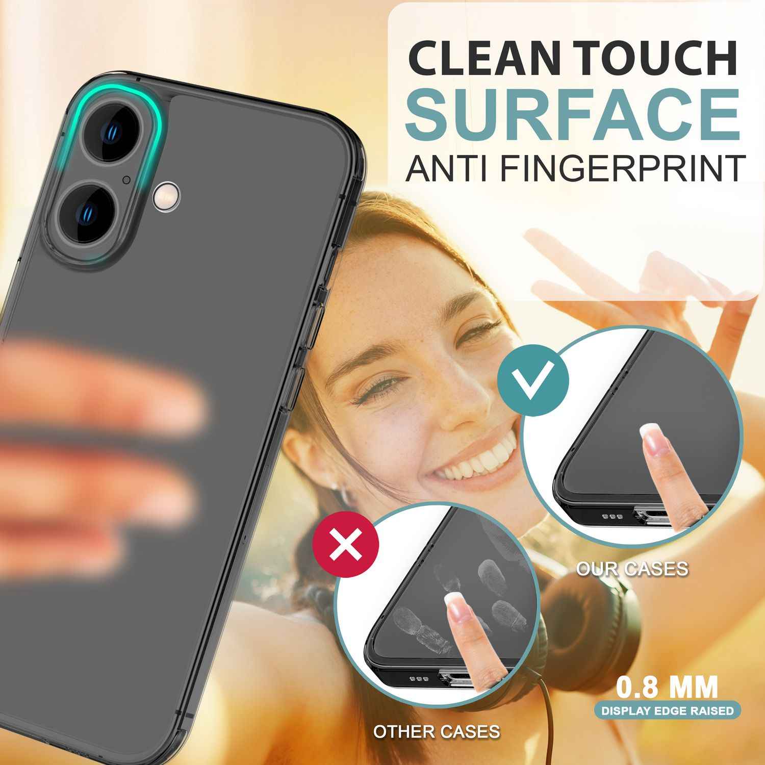 NALIA Extrem Dünne Schutzhülle für iPhone 16, 0,3mm Schlank Ultra Slim Cover Hülle, Semi-Transparente Handyhülle