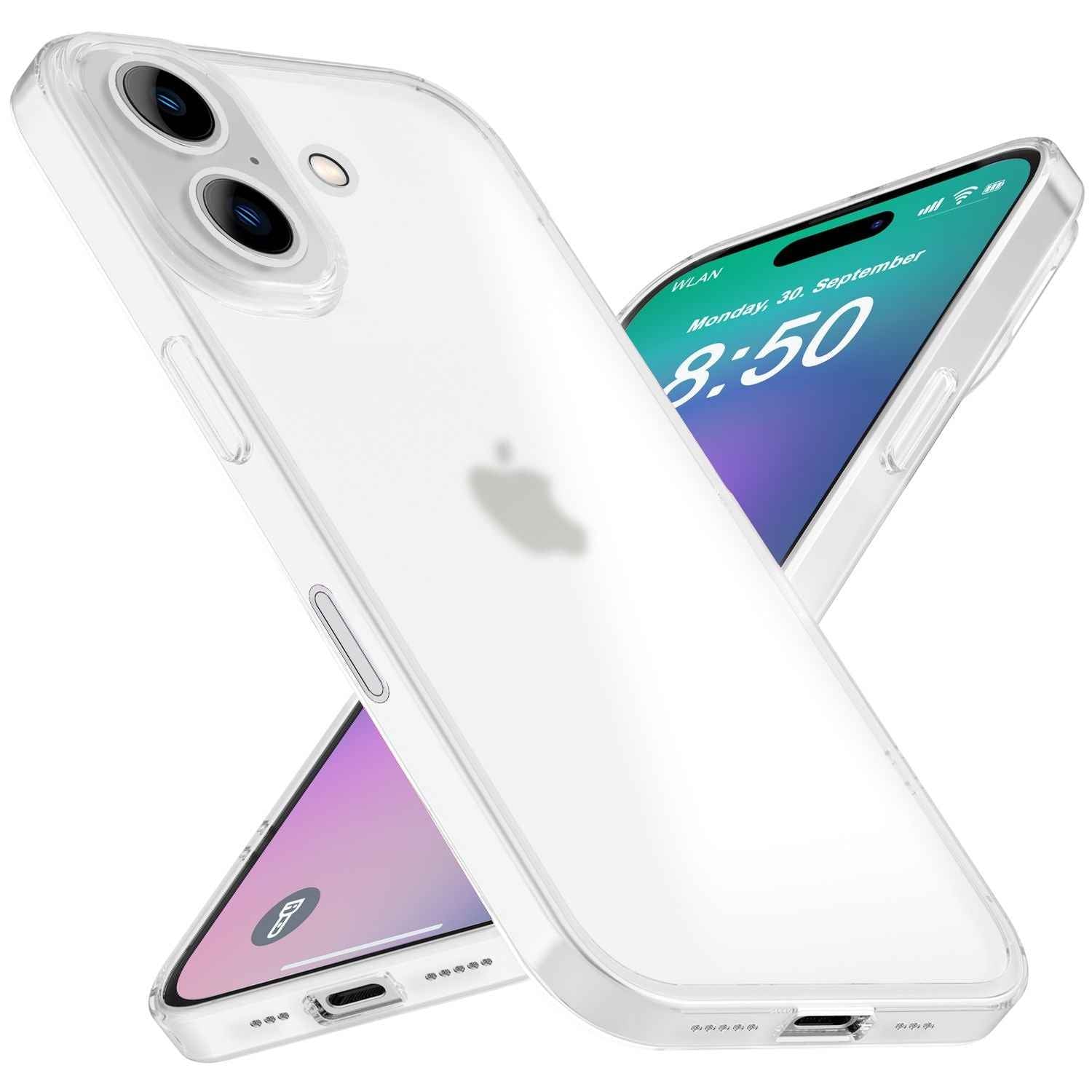 NALIA Extrem Dünne Schutzhülle für iPhone 16, 0,3mm Schlank Ultra Slim Cover Hülle, Semi-Transparente Handyhülle