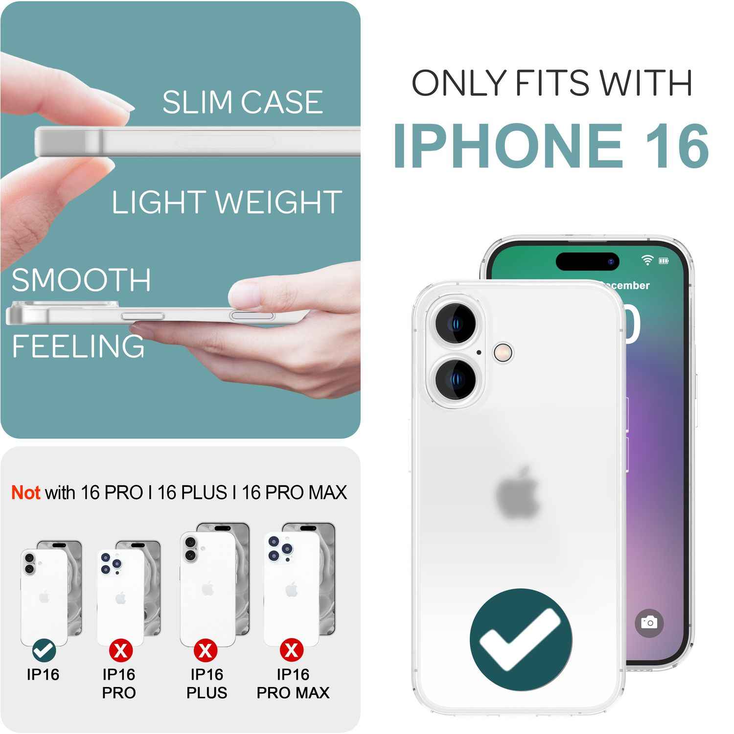 NALIA Extrem Dünne Schutzhülle für iPhone 16, 0,3mm Schlank Ultra Slim Cover Hülle, Semi-Transparente Handyhülle