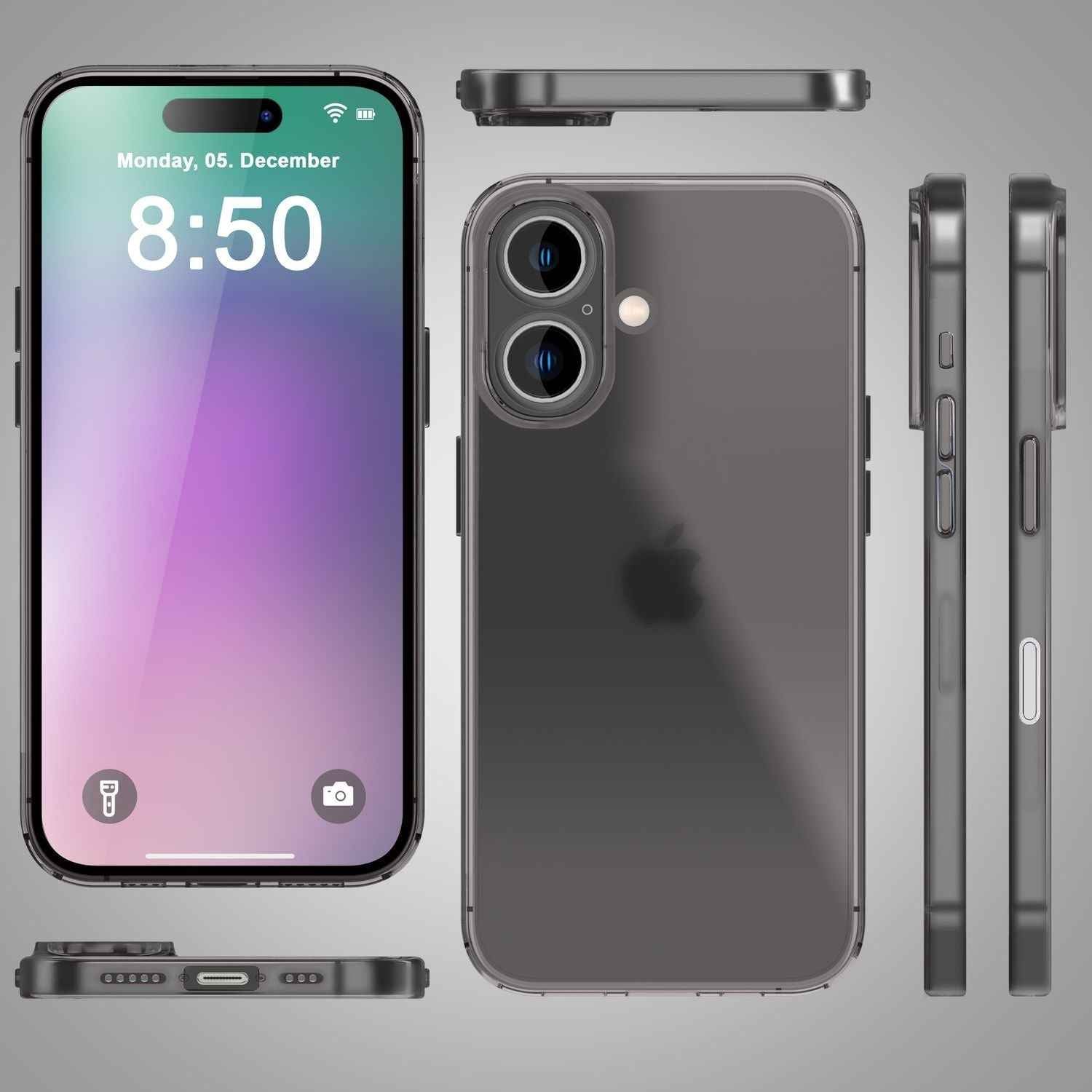 NALIA Extrem Dünne Schutzhülle für iPhone 16 Plus, 0,3mm Schlank Ultra Slim Hülle, Semi-Transparente Handyhülle