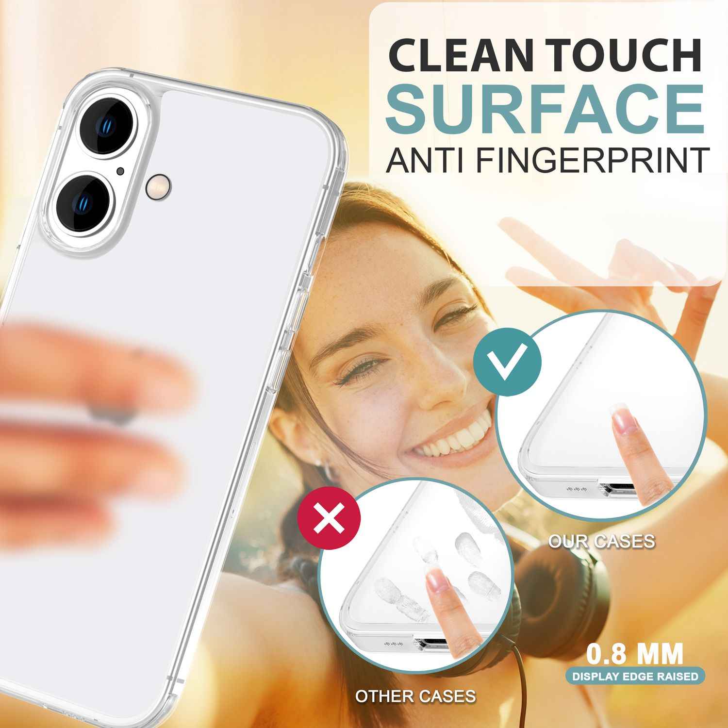 NALIA Extrem Dünne Schutzhülle für iPhone 16 Plus, 0,3mm Schlank Ultra Slim Hülle, Semi-Transparente Handyhülle