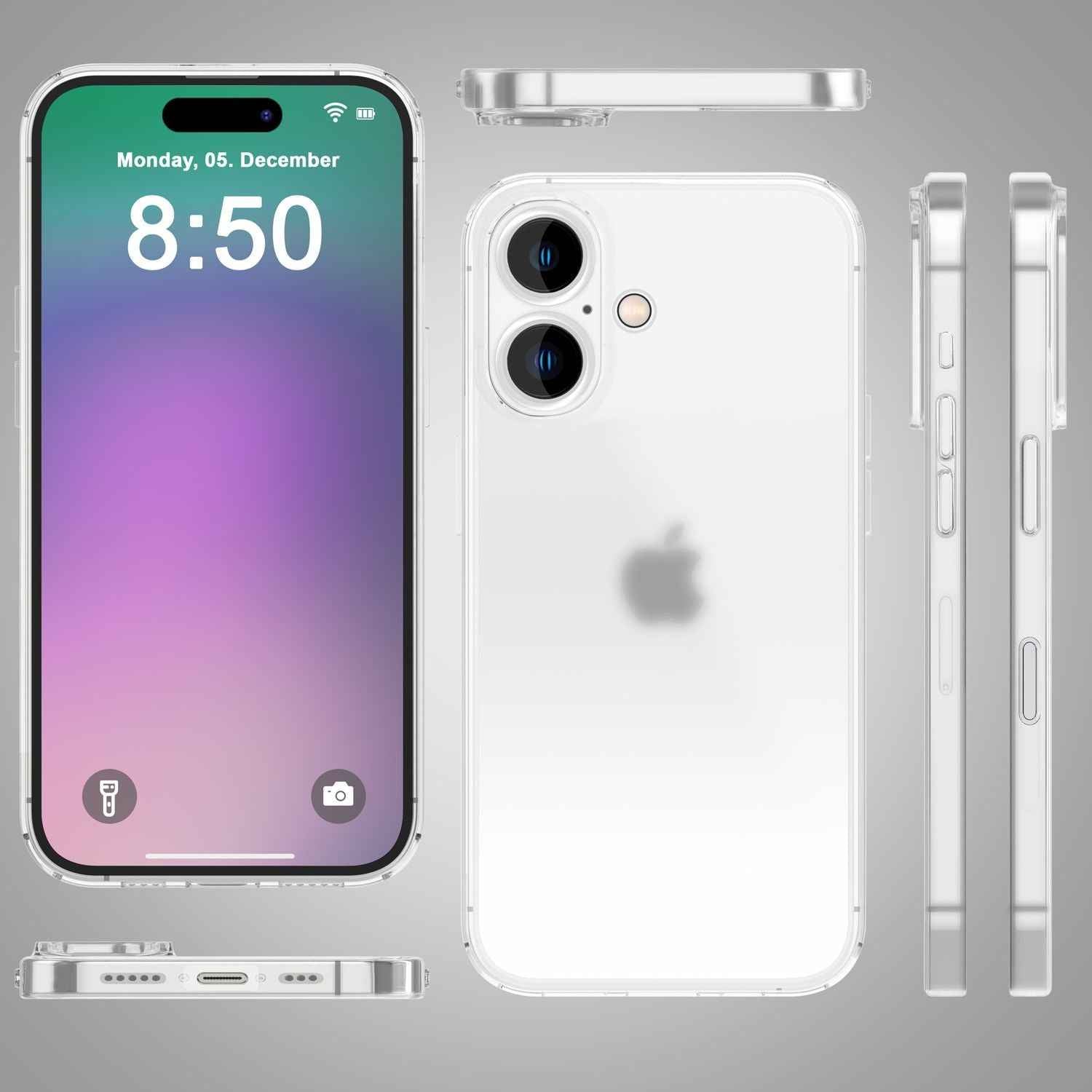 NALIA Extrem Dünne Schutzhülle für iPhone 16 Plus, 0,3mm Schlank Ultra Slim Hülle, Semi-Transparente Handyhülle