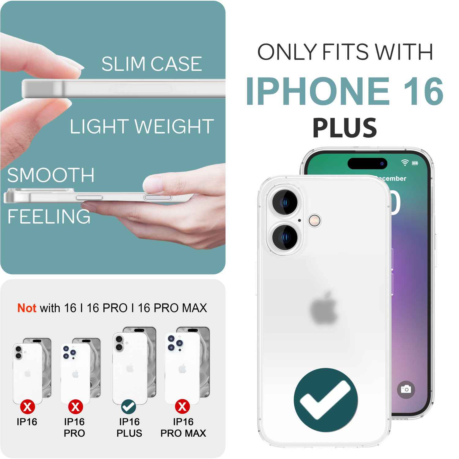 NALIA Extrem Dünne Schutzhülle für iPhone 16 Plus, 0,3mm Schlank Ultra Slim Hülle, Semi-Transparente Handyhülle