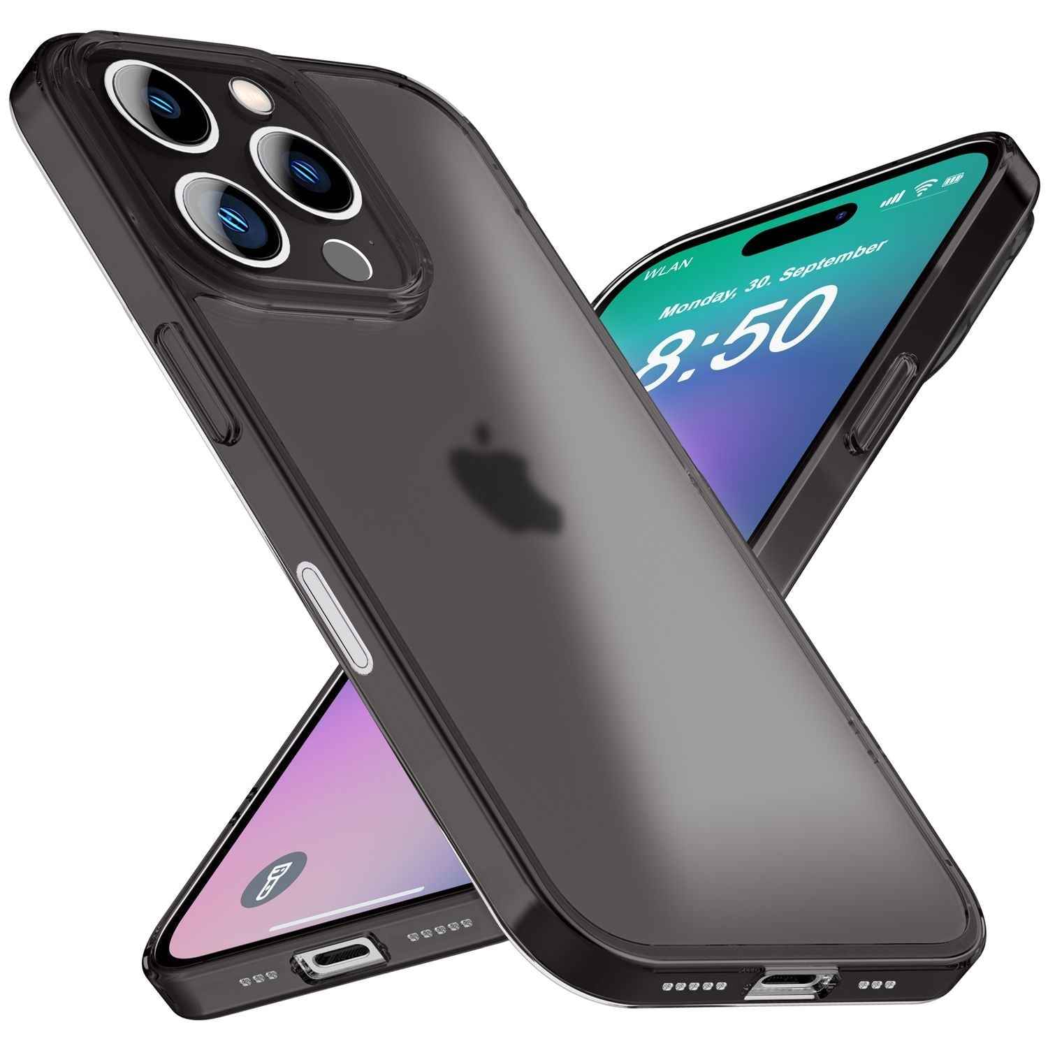 NALIA Extrem Dünne Schutzhülle für iPhone 16 Pro, 0,3mm Schlank Ultra Slim Hülle, Semi-Transparente Handyhülle
