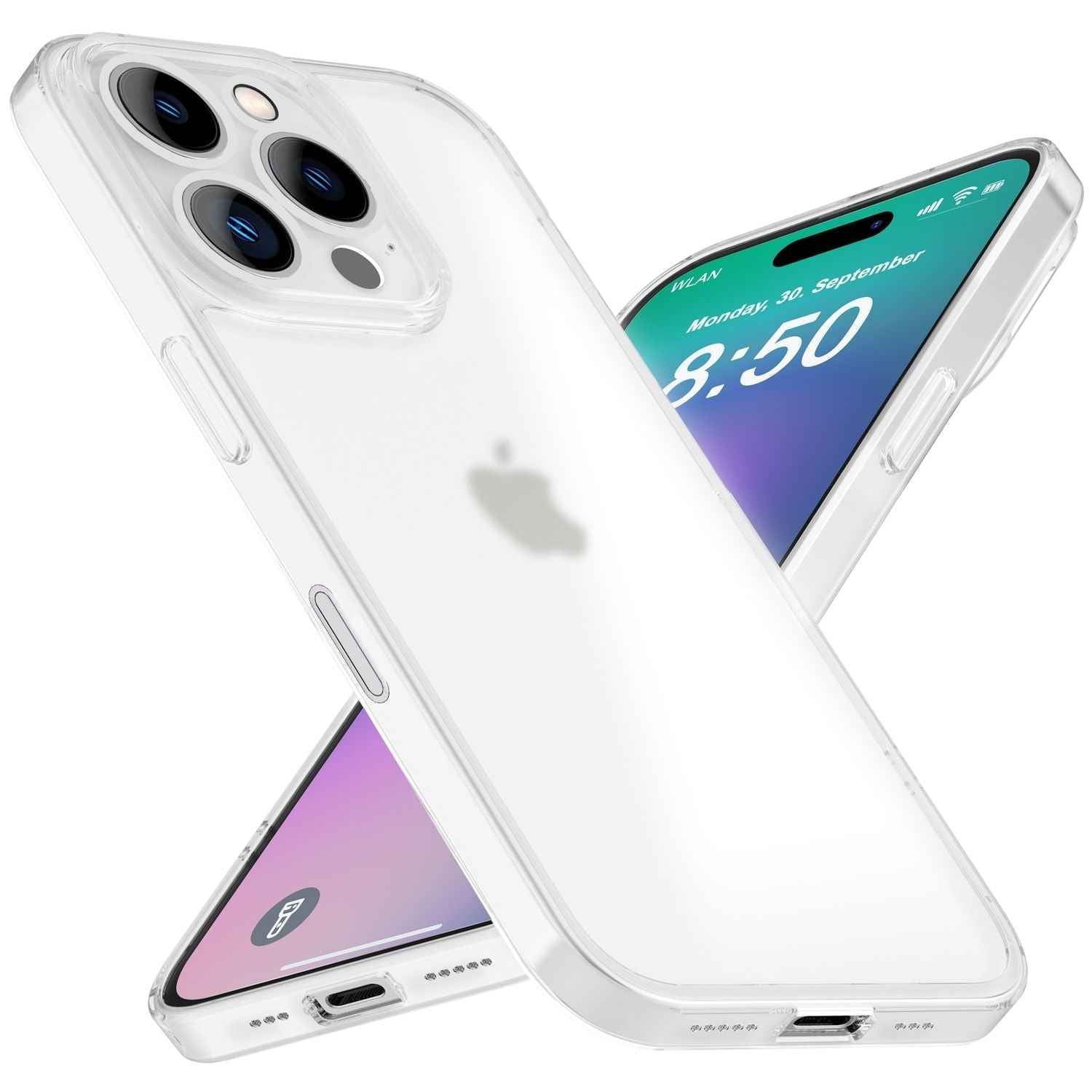 NALIA Extrem Dünne Schutzhülle für iPhone 16 Pro, 0,3mm Schlank Ultra Slim Hülle, Semi-Transparente Handyhülle