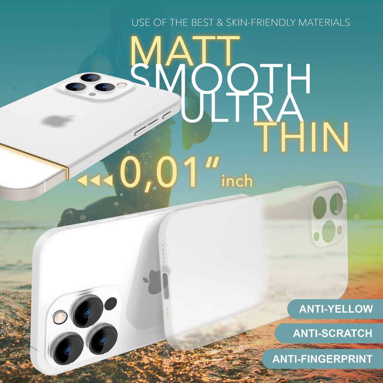 NALIA Extrem Dünne Schutzhülle für iPhone 16 Pro, 0,3mm Schlank Ultra Slim Hülle, Semi-Transparente Handyhülle