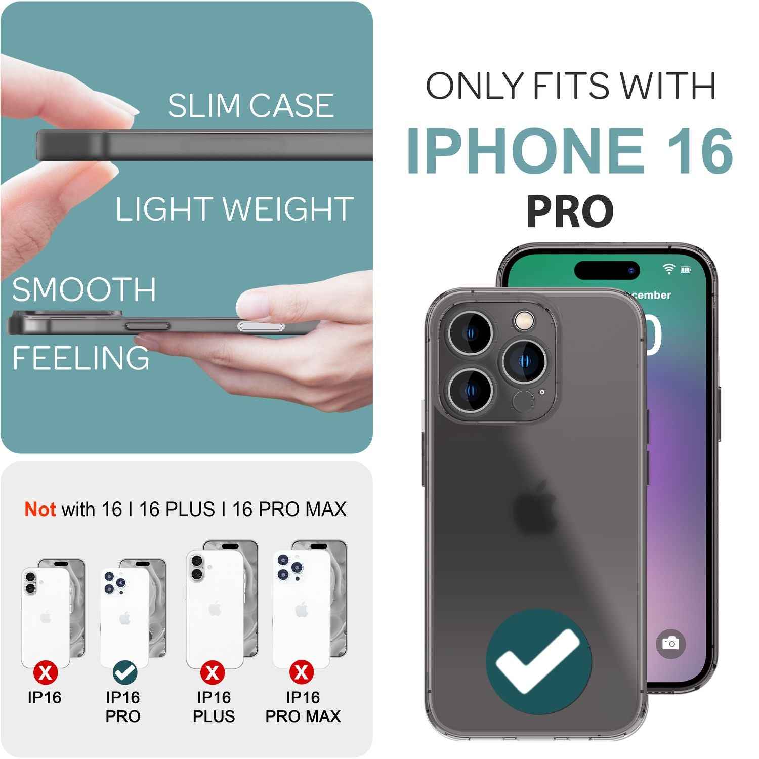 NALIA Extrem Dünne Schutzhülle für iPhone 16 Pro, 0,3mm Schlank Ultra Slim Hülle, Semi-Transparente Handyhülle