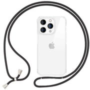 NALIA Klare Hülle mit Band zum Umhängen für iPhone 16 Pro Max, Transparente Harte Handyhülle mit Handykette