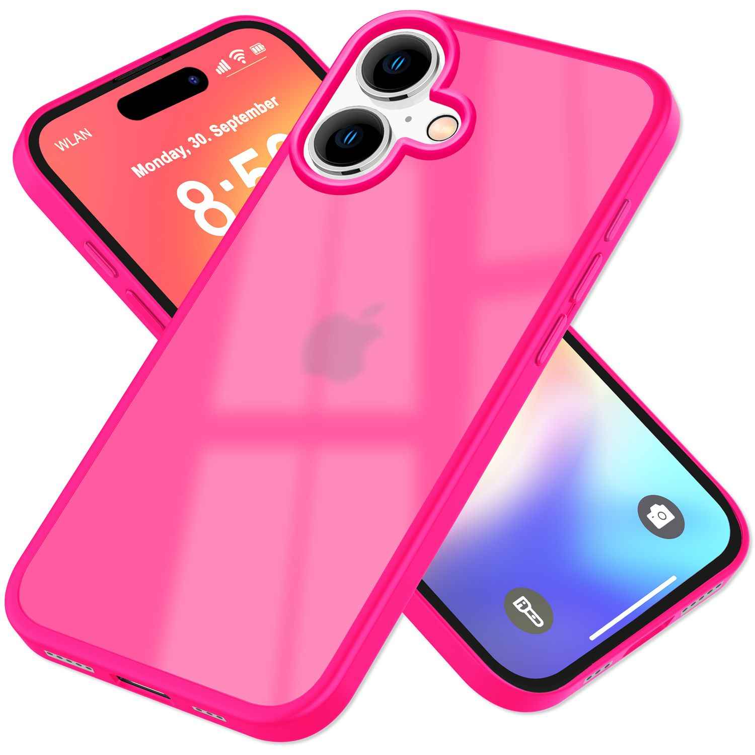 NALIA Matte Hybrid Hülle für iPhone 16, Anti-Fingerabdruck Acryl Rückseite & Silikon-Rand, Semi-Transparent