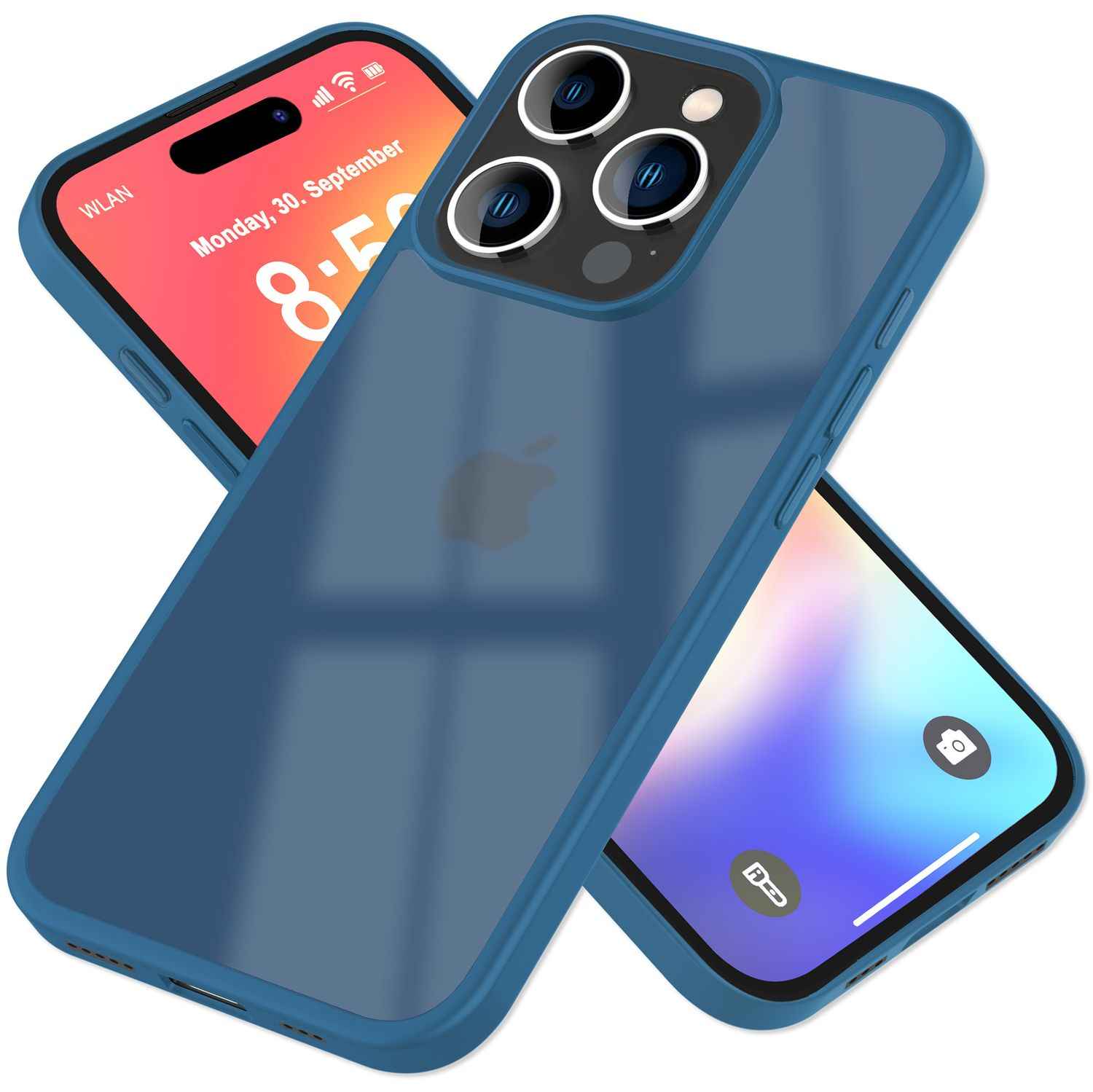 NALIA Matte Hybrid Hülle für iPhone 16 Pro, Anti-Fingerabdruck Acryl Rückseite & Silikon, Semi-Transparent