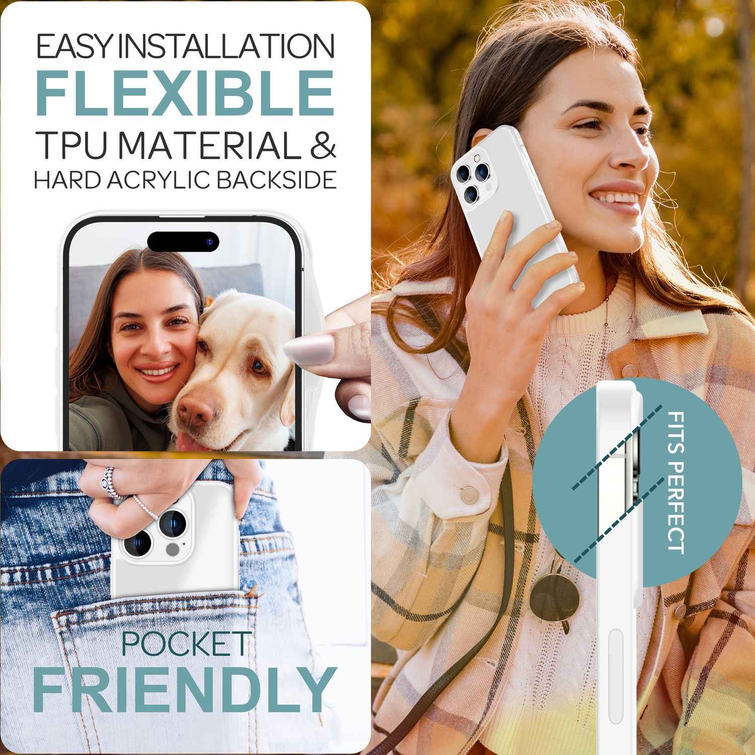 NALIA Matte Hybrid Hülle für iPhone 16 Pro, Anti-Fingerabdruck Acryl Rückseite & Silikon, Semi-Transparent