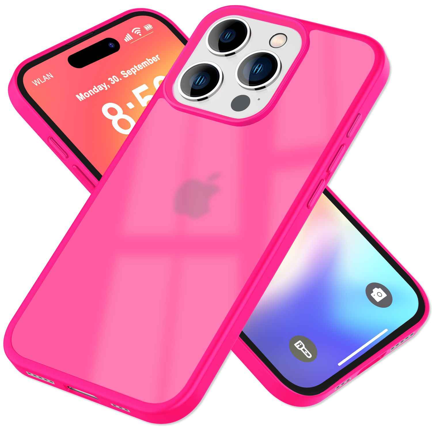 NALIA Matte Hybrid Hülle für iPhone 16 Pro Max, Anti-Fingerabdruck Acryl Rückseite, Cover Semi-Transparent