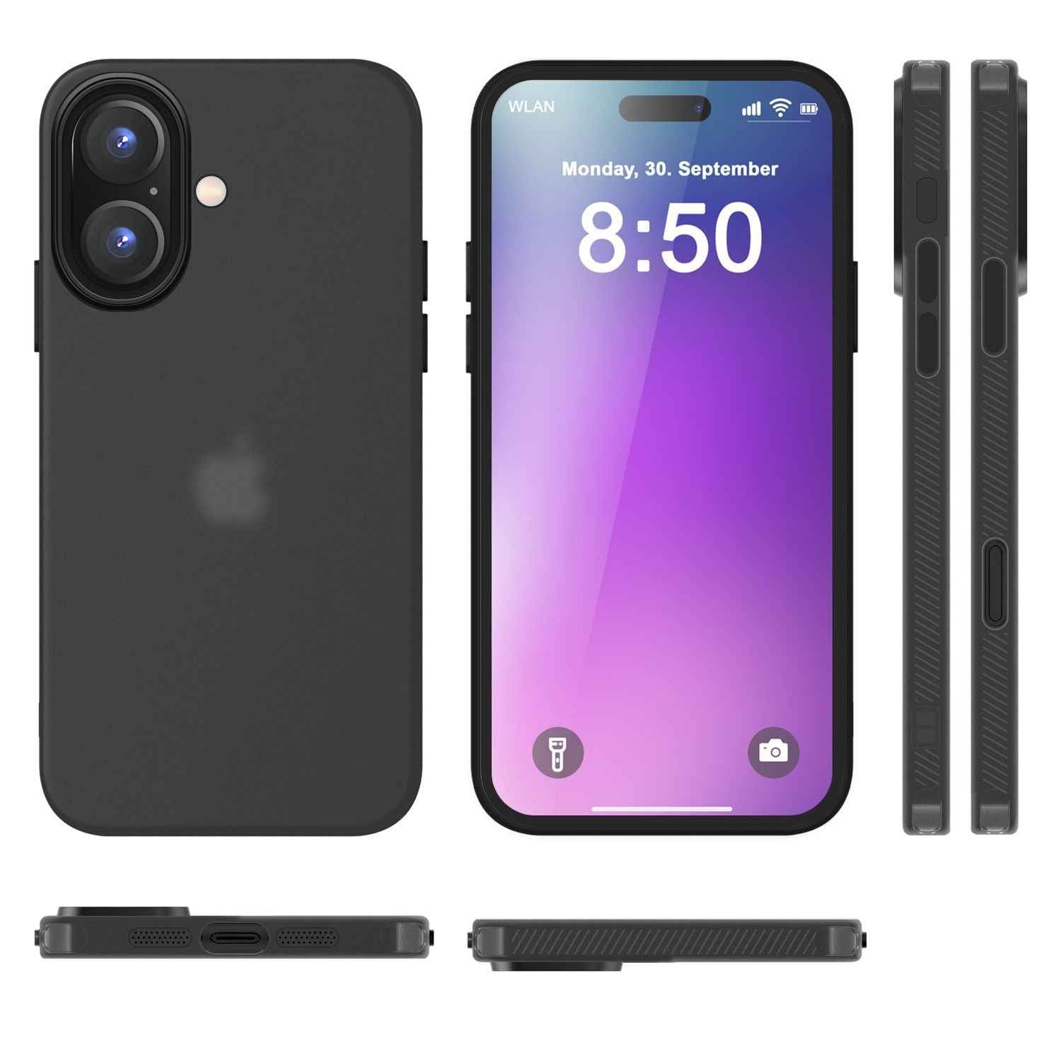 NALIA Fein Mattierte Silikonhülle für iPhone 16, Rutschfeste Handyhülle, Stoßfeste Fallschutz Hülle