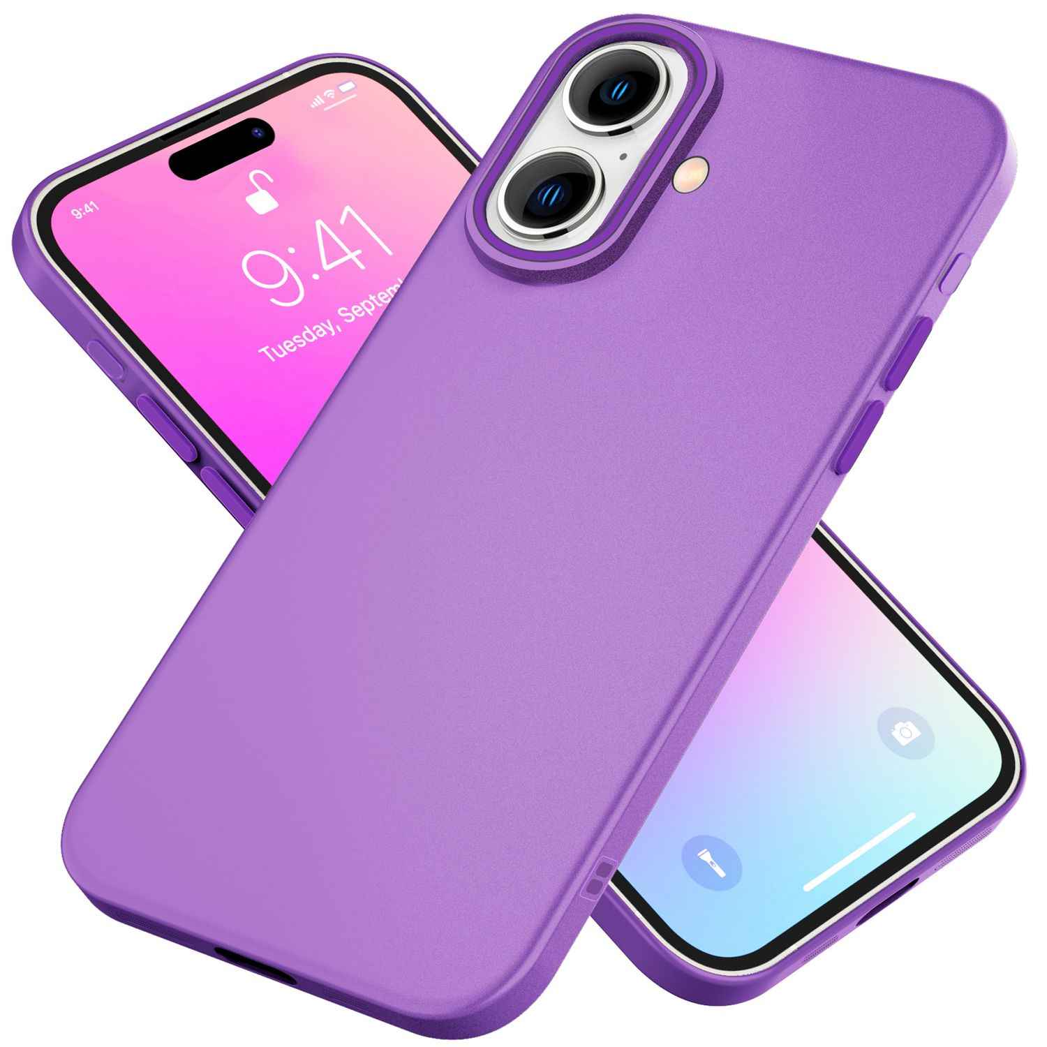 NALIA Fein Mattierte Silikonhülle für iPhone 16, Rutschfeste Handyhülle, Stoßfeste Fallschutz Hülle