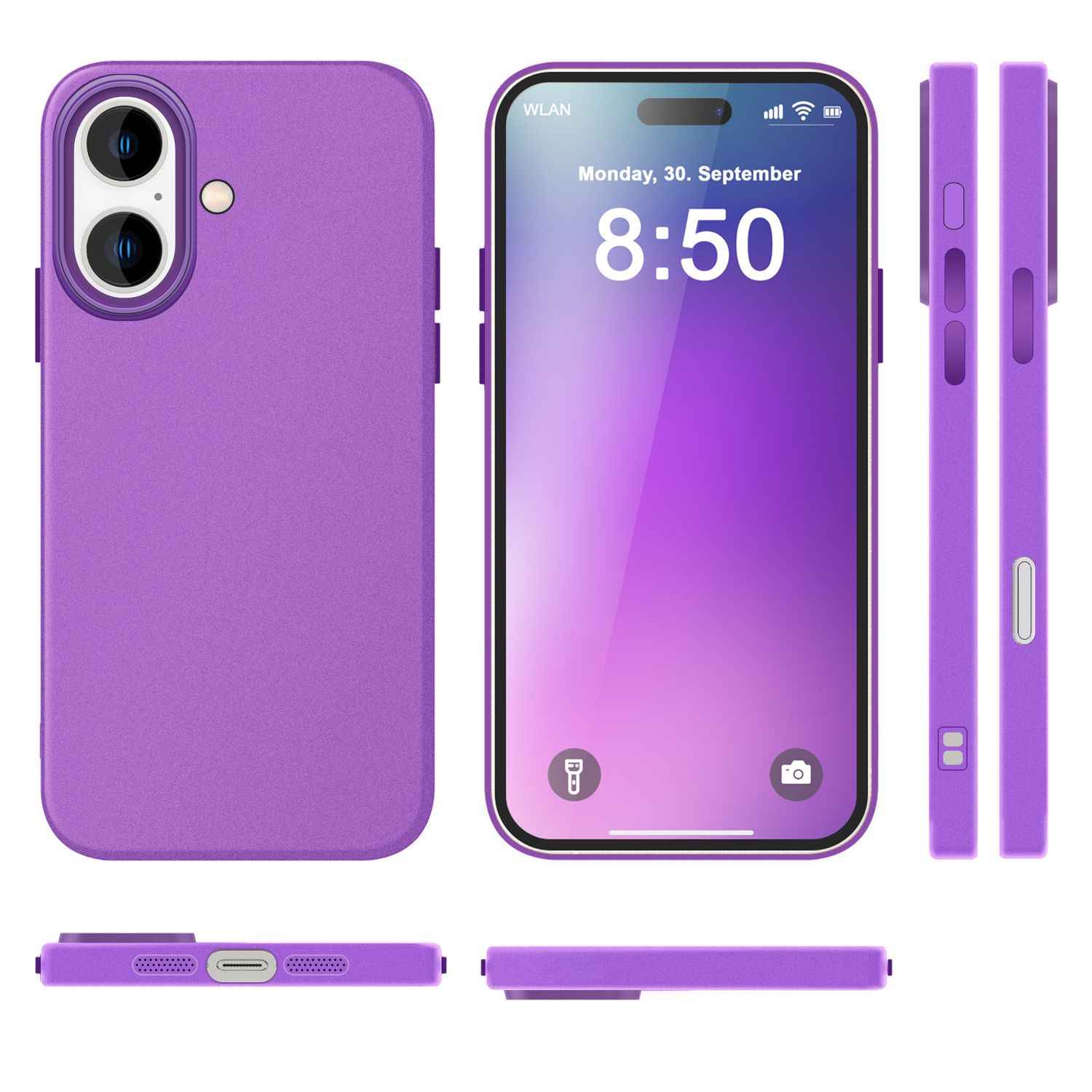 NALIA Fein Mattierte Silikonhülle für iPhone 16, Rutschfeste Handyhülle, Stoßfeste Fallschutz Hülle