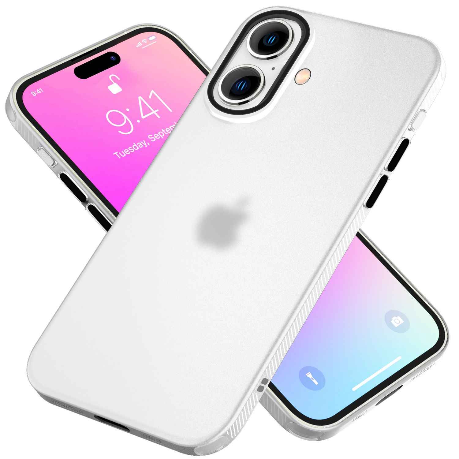 NALIA Fein Mattierte Silikonhülle für iPhone 16, Rutschfeste Handyhülle, Stoßfeste Fallschutz Hülle