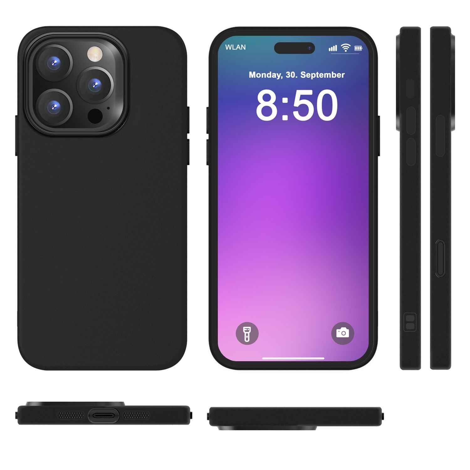 NALIA Fein Mattierte Silikonhülle für iPhone 16 Pro, Rutschfeste Handyhülle, Stoßfeste Fallschutz Hülle