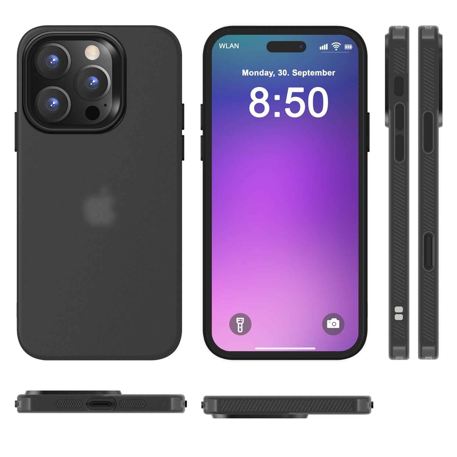 NALIA Fein Mattierte Silikonhülle für iPhone 16 Pro, Rutschfeste Handyhülle, Stoßfeste Fallschutz Hülle