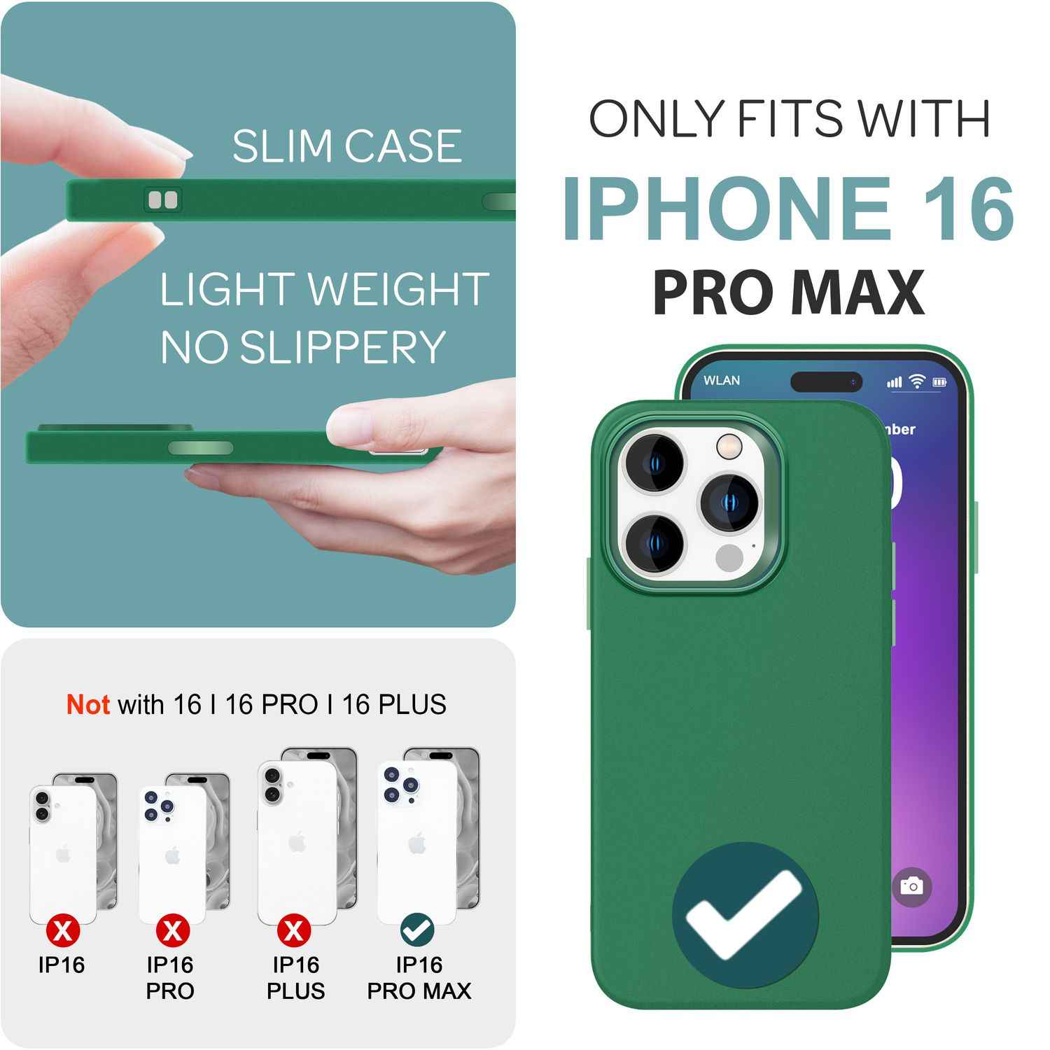 NALIA Fein Mattierte Silikonhülle für iPhone 16 Pro Max, Rutschfeste Handyhülle, Stoßfeste Schutz Hülle
