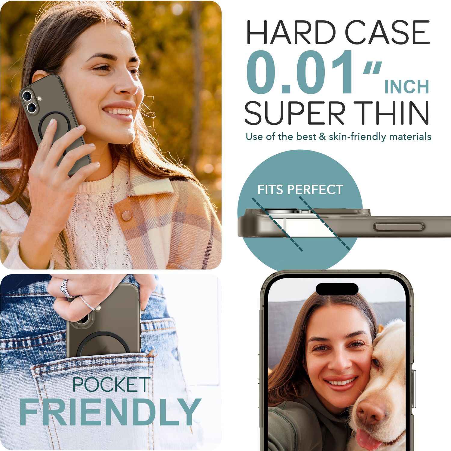 NALIA Extrem Dünne MagSafe Hülle für iPhone 16, 0,3mm Ultra Schlanke Schutzhülle, Leichte Handyhülle