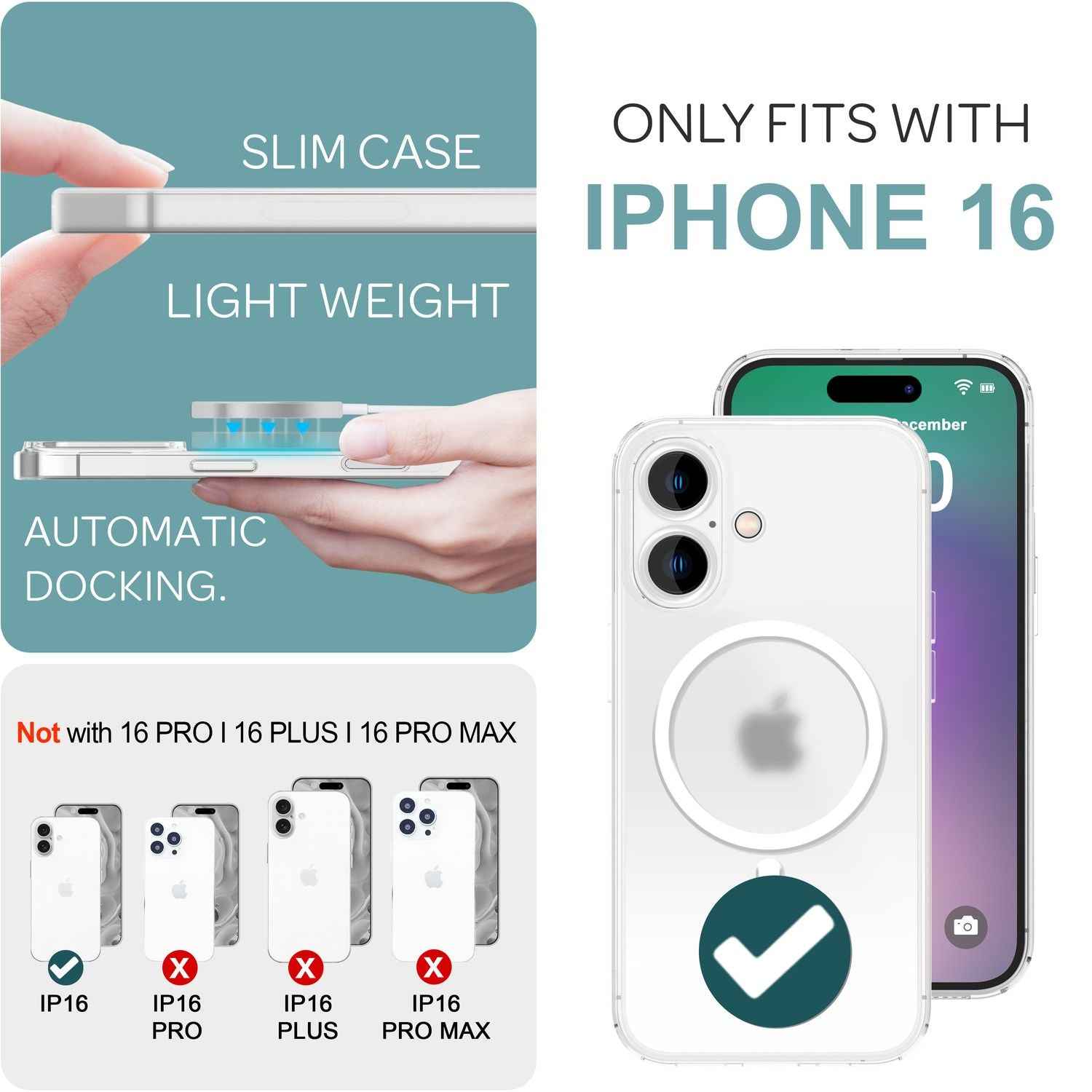 NALIA Extrem Dünne MagSafe Hülle für iPhone 16, 0,3mm Ultra Schlanke Schutzhülle, Leichte Handyhülle