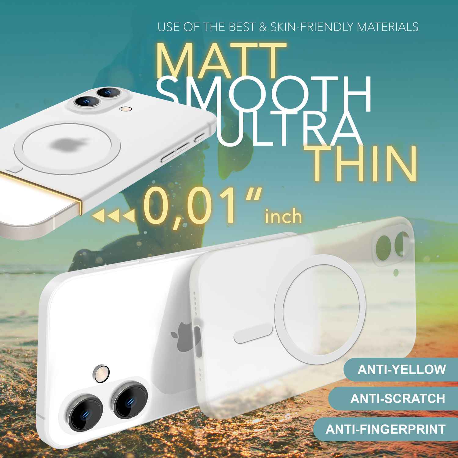 NALIA Extrem Dünne MagSafe Hülle für iPhone 16 Plus, 0,3mm Ultra Schlanke Schutzhülle, Handyhülle Slim