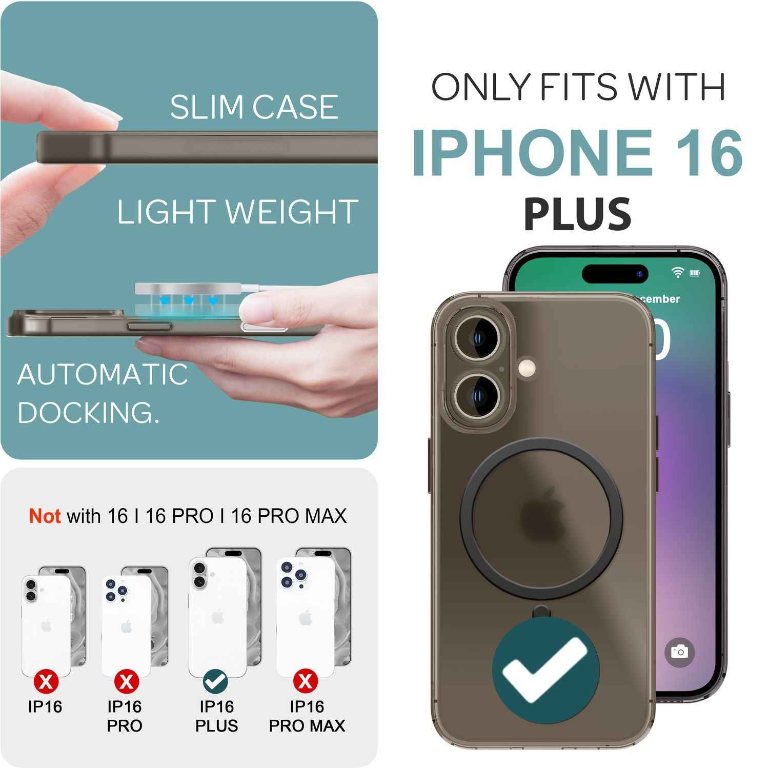 NALIA Extrem Dünne MagSafe Hülle für iPhone 16 Plus, 0,3mm Ultra Schlanke Schutzhülle, Handyhülle Slim