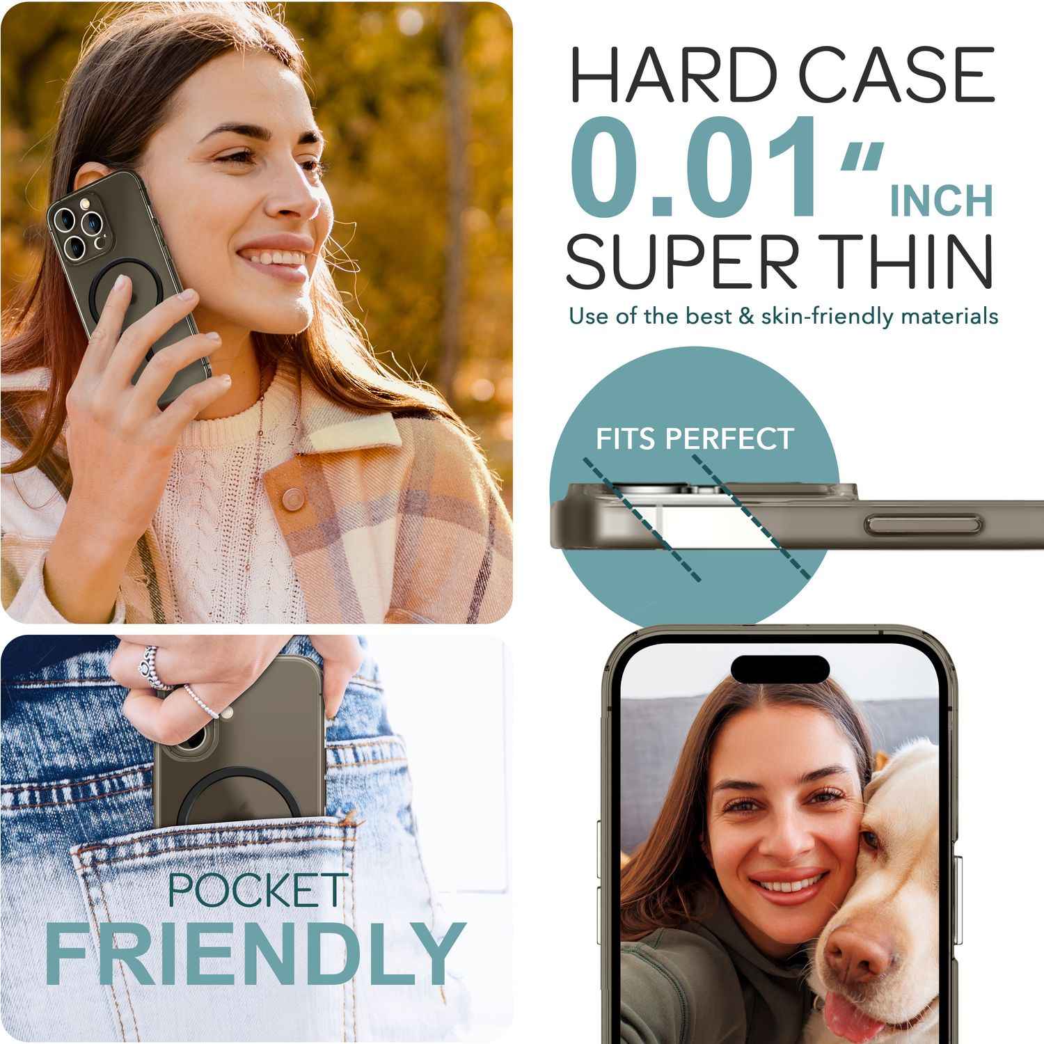NALIA Extrem Dünne MagSafe Hülle für iPhone 16 Pro, 0,3mm Ultra Schlanke Schutzhülle, Handyhülle Slim