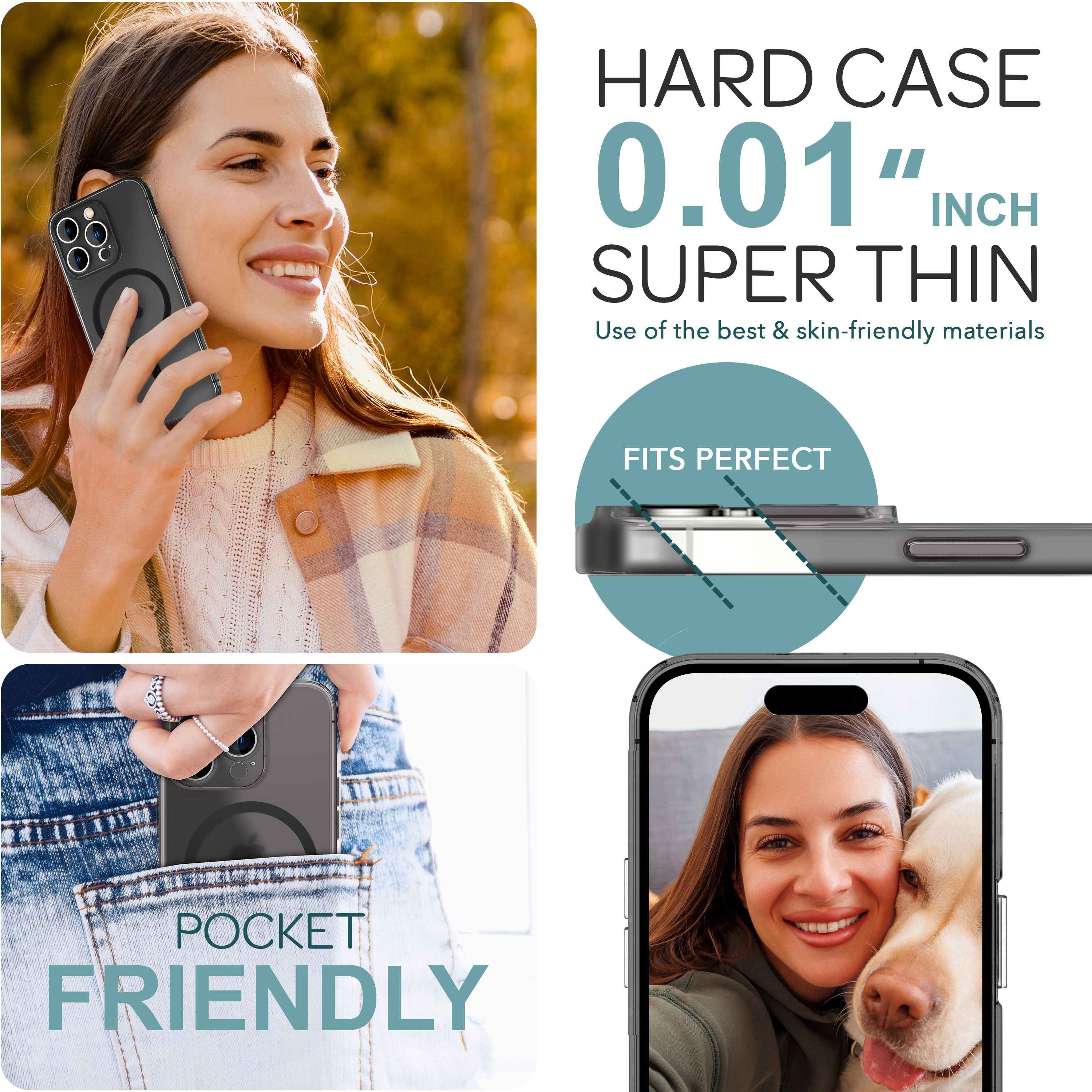 NALIA Extrem Dünne MagSafe Hülle für iPhone 16 Pro, 0,3mm Ultra Schlanke Schutzhülle, Handyhülle Slim