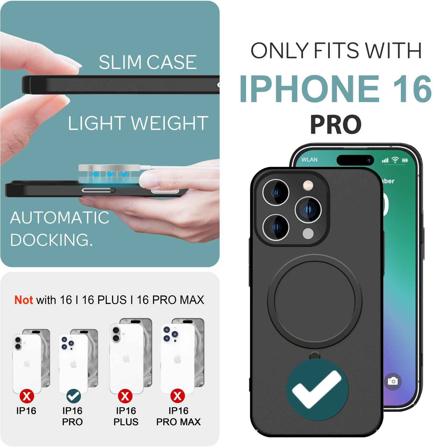 NALIA Extrem Dünne MagSafe Hülle für iPhone 16 Pro, 0,3mm Ultra Schlanke Schutzhülle, Handyhülle Slim