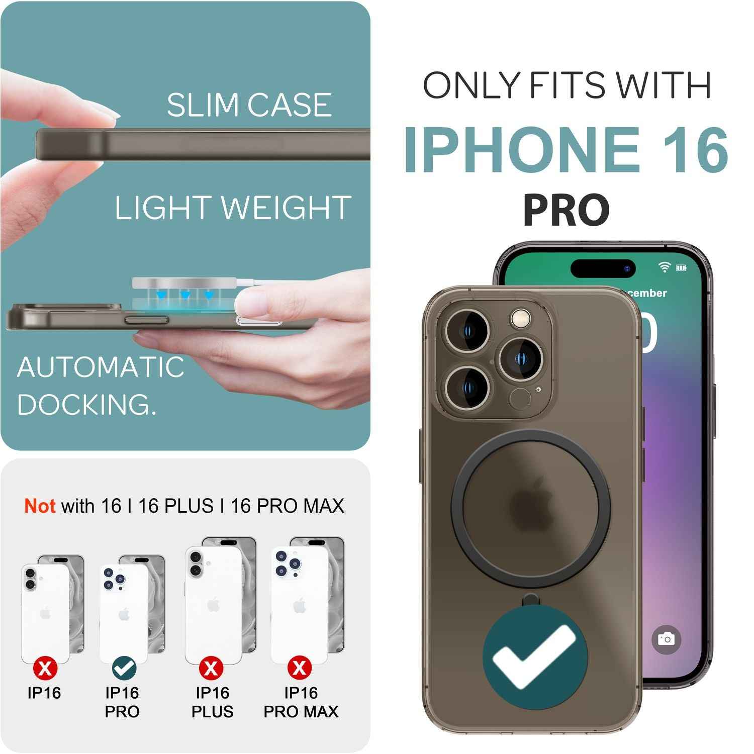 NALIA Extrem Dünne MagSafe Hülle für iPhone 16 Pro, 0,3mm Ultra Schlanke Schutzhülle, Handyhülle Slim