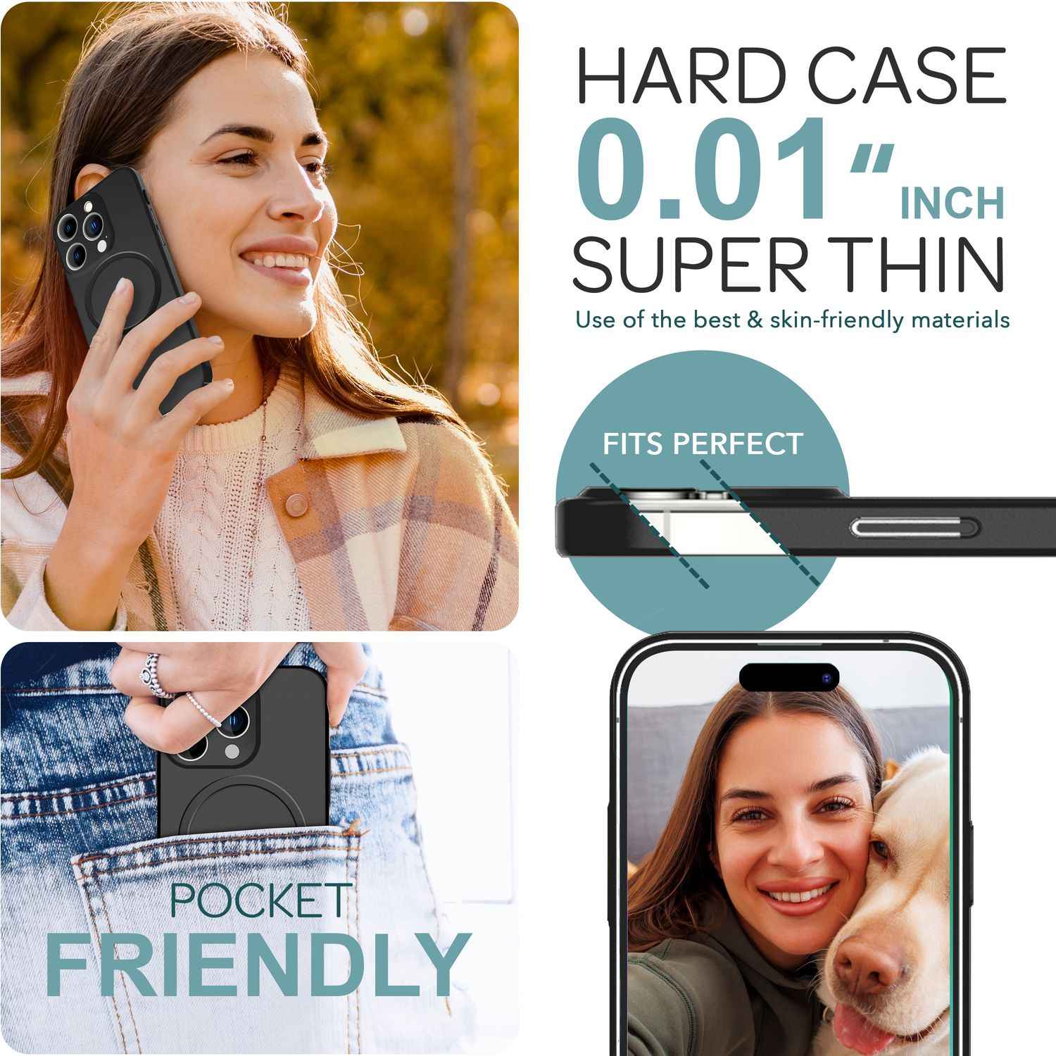 NALIA Extrem Dünne MagSafe Hülle für iPhone 16 Pro Max, 0,3mm Ultra Schlanke Schutzhülle, Handyhülle