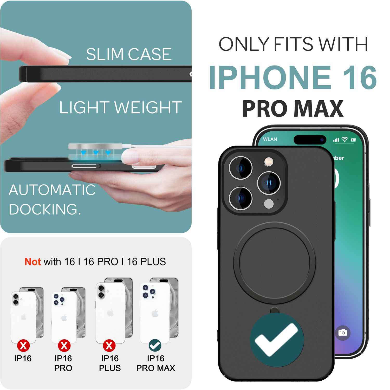 NALIA Extrem Dünne MagSafe Hülle für iPhone 16 Pro Max, 0,3mm Ultra Schlanke Schutzhülle, Handyhülle
