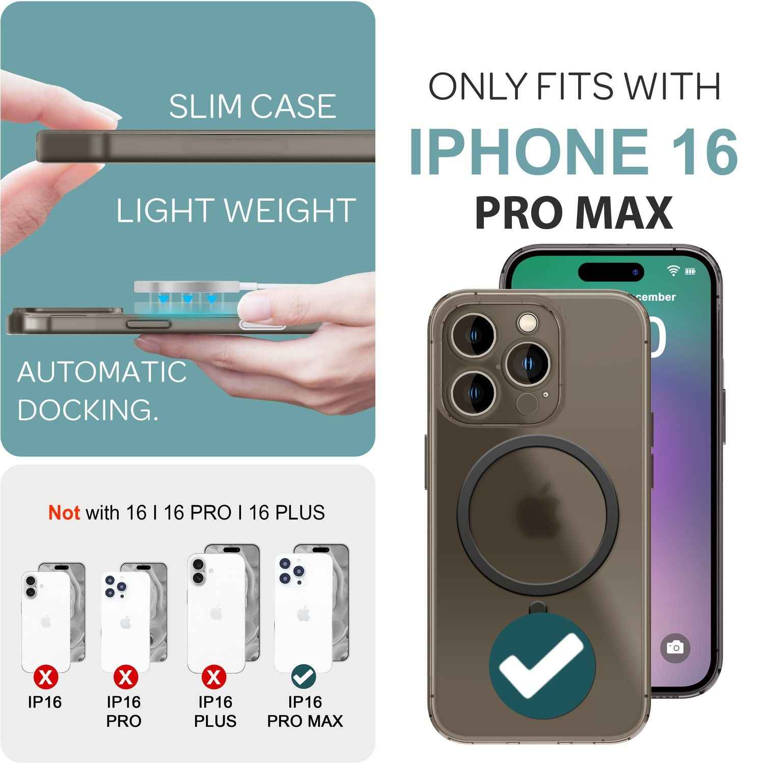 NALIA Extrem Dünne MagSafe Hülle für iPhone 16 Pro Max, 0,3mm Ultra Schlanke Schutzhülle, Handyhülle