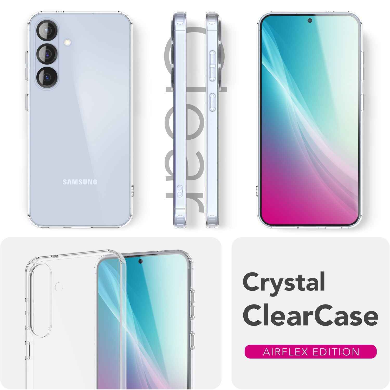 NALIA GLAZE für Samsung Galaxy S25 Plus Hülle, Transparente Silikon Schutzhülle mit Anti-Gelb Effekt, Klare Durchsichtige TPU Handyhülle, Strapazierfähige Robuste Klarsichthülle
