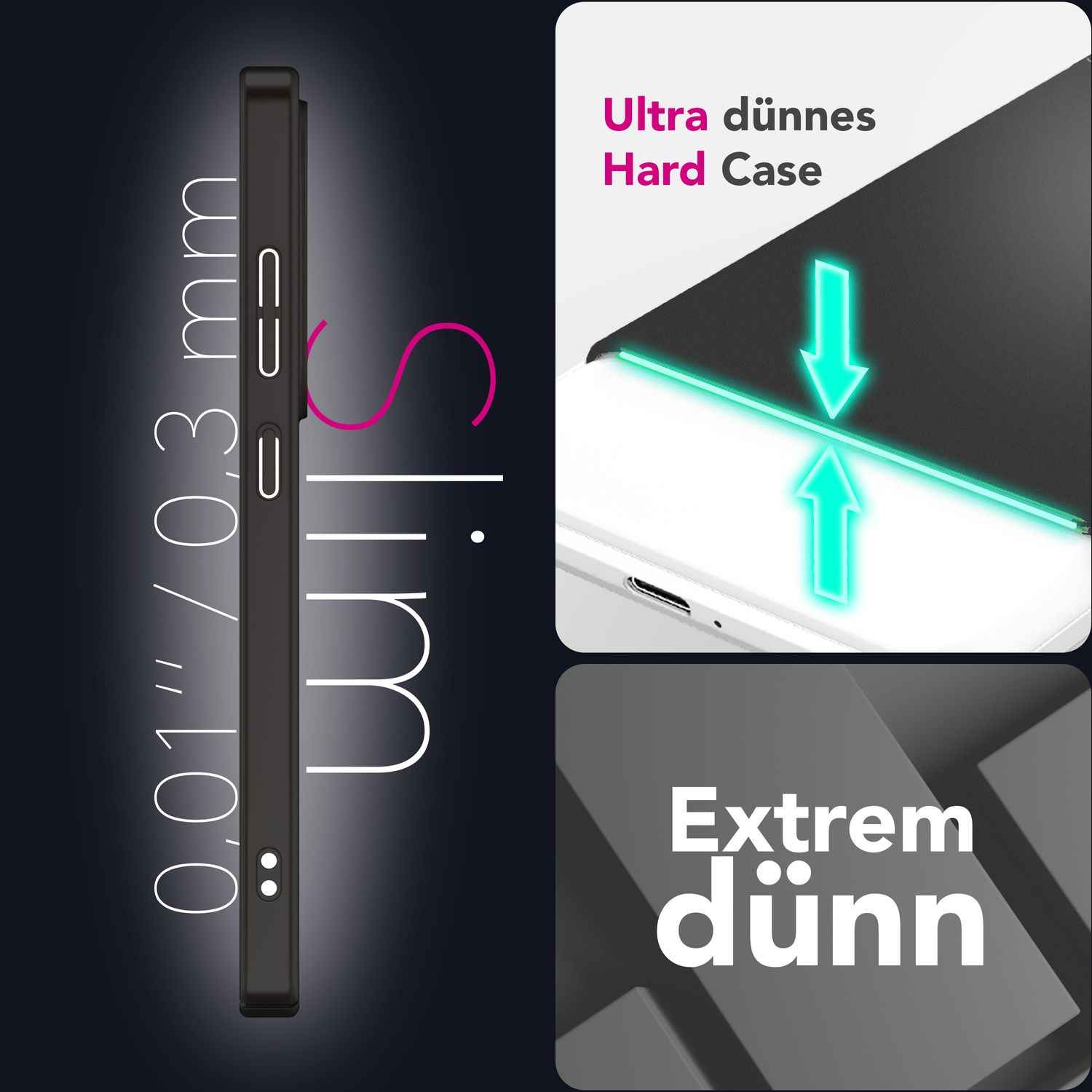 NALIA PureFit für Samsung Galaxy S25 Hülle, Ultradünnes 0,5mm Hardcase im schlanken Design, Mattierte Elegante Leichte Schutzhülle, Ultra Slim Anti-Fingerprint Etui