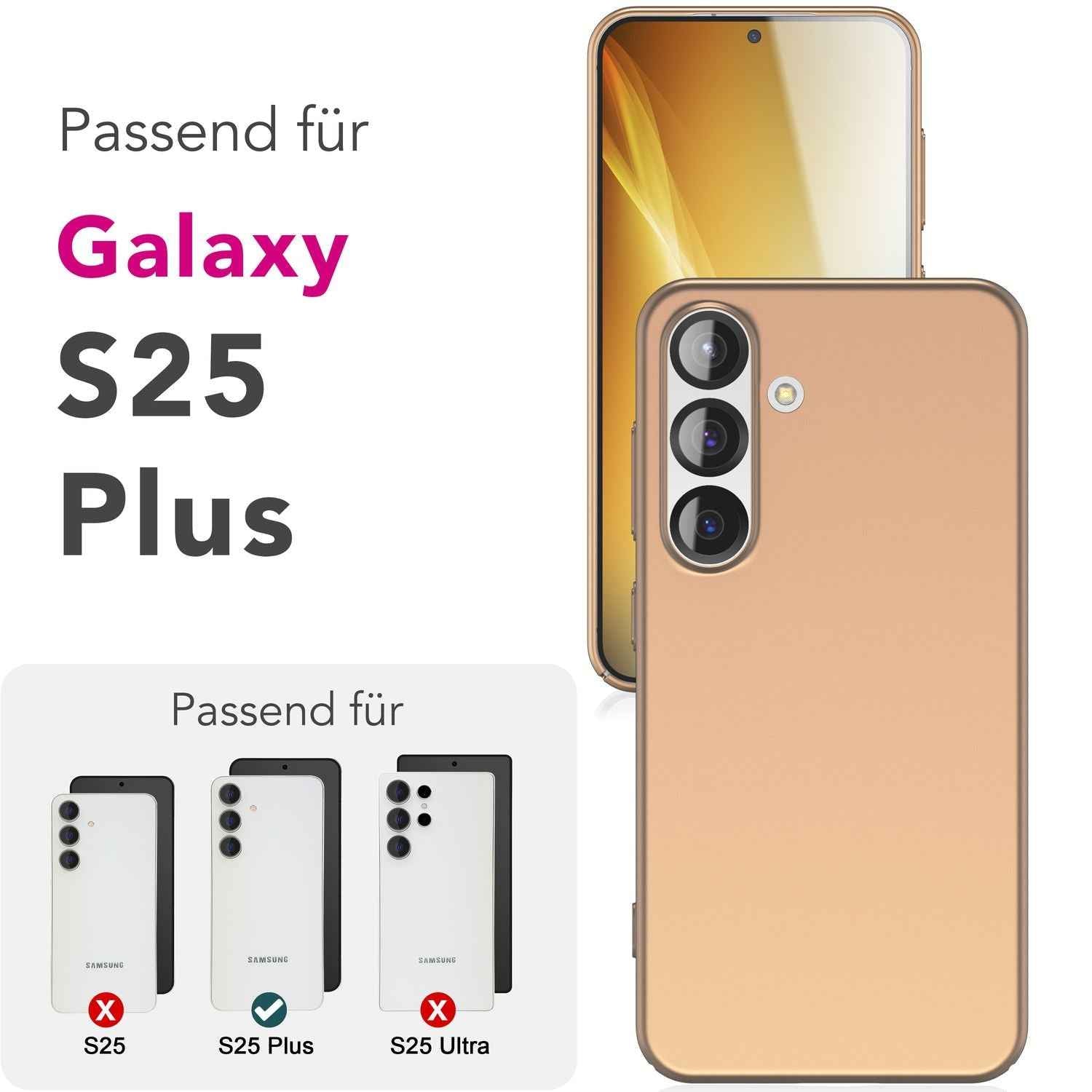 NALIA PureFit für Samsung Galaxy S25 Plus Hülle, Schlanke 0,5mm Schutzhülle im Mattierten Ultra-Slim Design, Dünnes Leichtes Hardcover, Fingerabdruck-Resistent