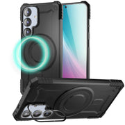 NALIA Granite für Samsung Galaxy S25 Hülle für MagSafe, Armor Panzerhülle, Ultra Robuste Schlagfeste Militärschutz Handyhülle, mit Magnet-Ring und Kamera-Stand