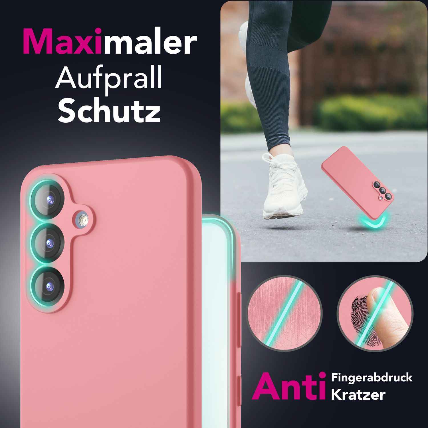 NALIA Phoenix für Samsung Galaxy S25 Hülle, Abwischbare Weiche Schutzhülle aus Flüssigsilikon, Mikrofaser Innenfutter, Rutschfeste Handyhülle, Seidige Silikonhülle