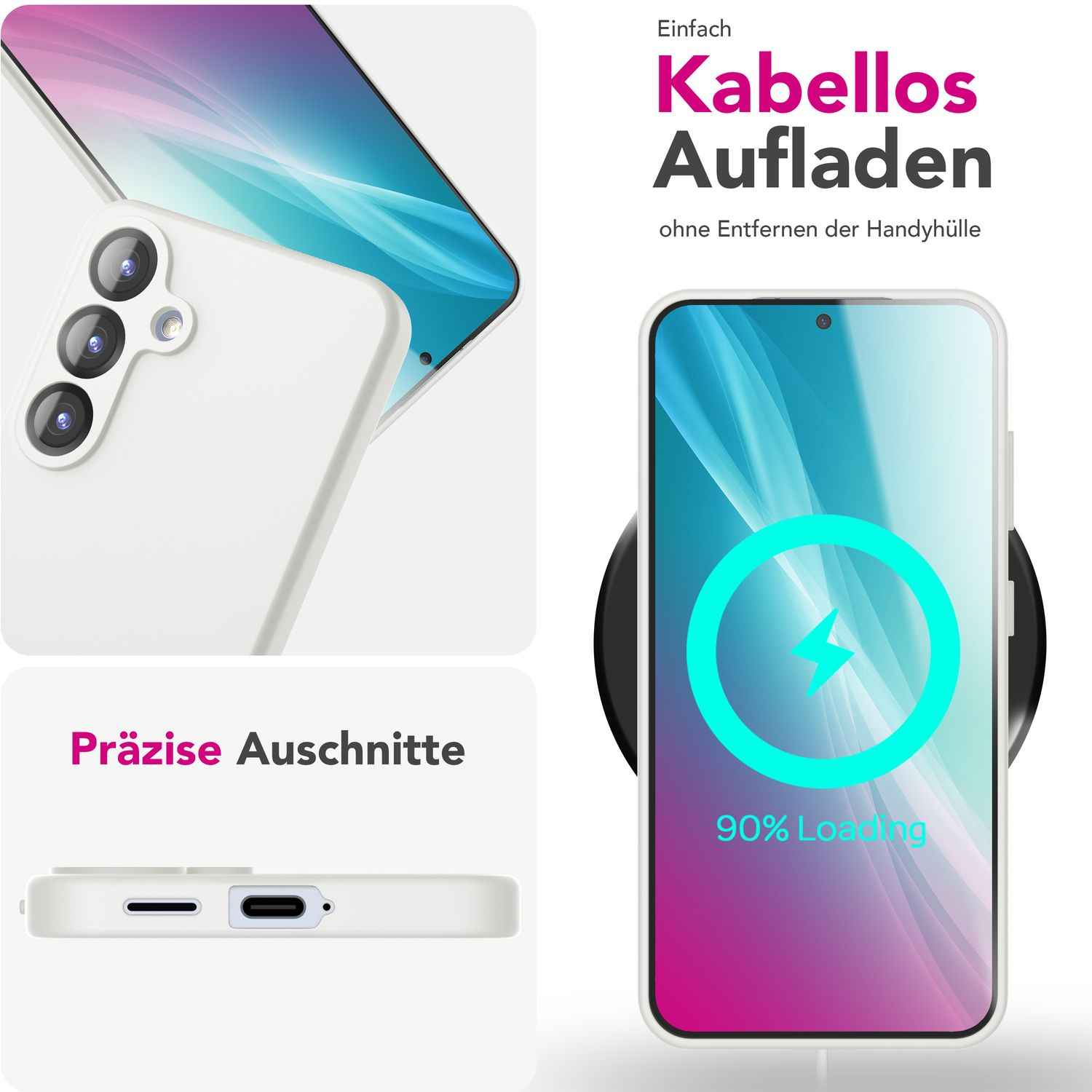NALIA Phoenix für Samsung Galaxy S25 Hülle, Abwischbare Weiche Schutzhülle aus Flüssigsilikon, Mikrofaser Innenfutter, Rutschfeste Handyhülle, Seidige Silikonhülle