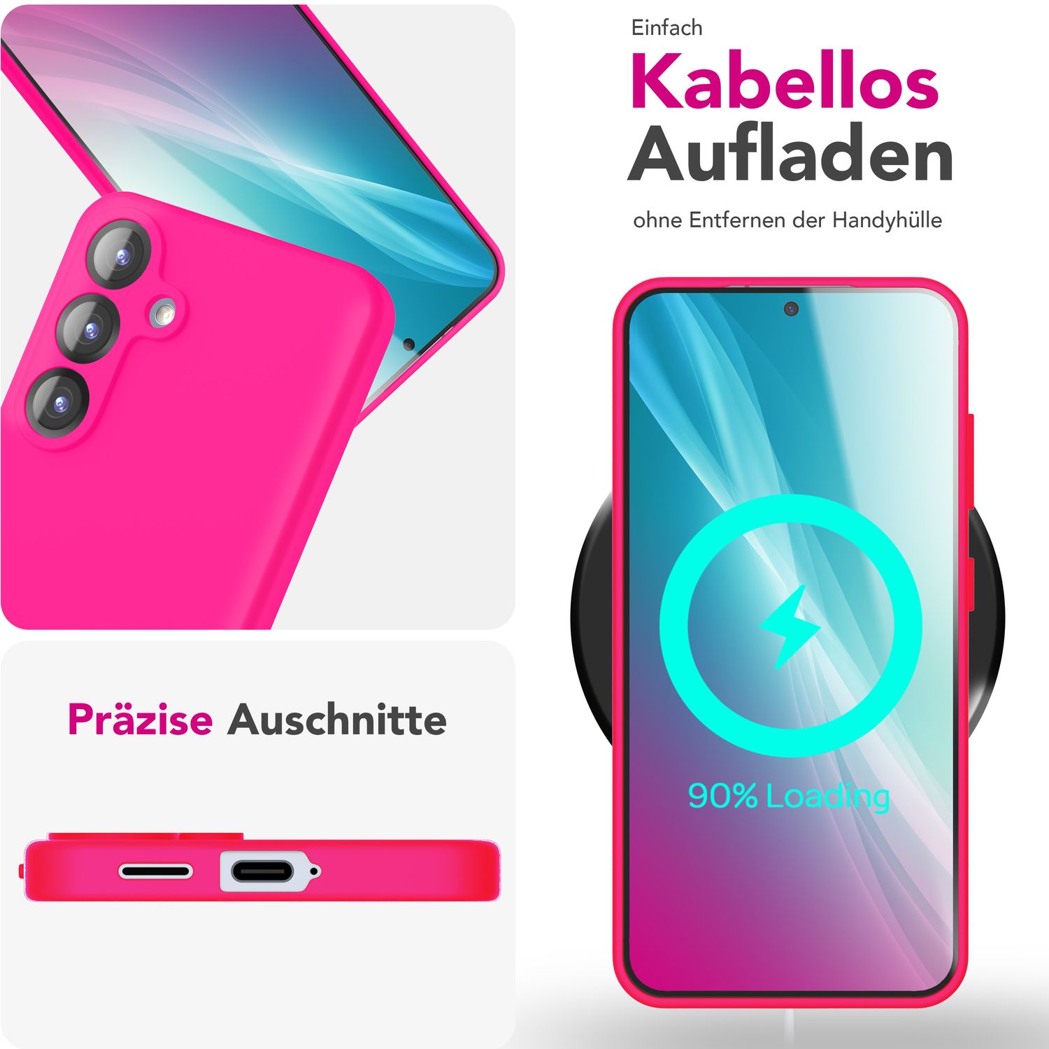 Silikonhülle für Samsung Galaxy S25 abwischbar rutschfest Flüssigsilikon