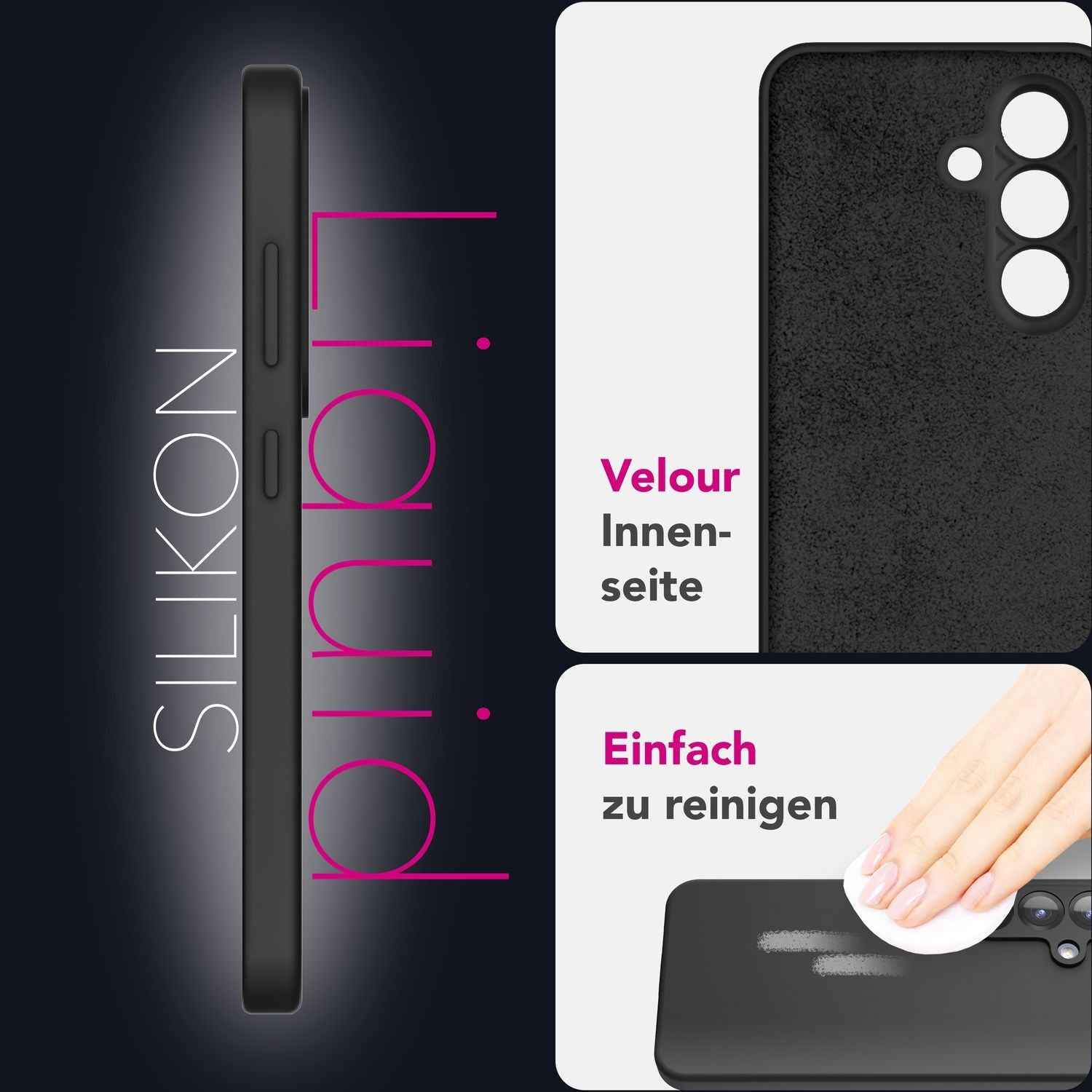 NALIA Phoenix für Samsung Galaxy S25 Hülle, Abwischbare Weiche Schutzhülle aus Flüssigsilikon, Mikrofaser Innenfutter, Rutschfeste Handyhülle, Seidige Silikonhülle